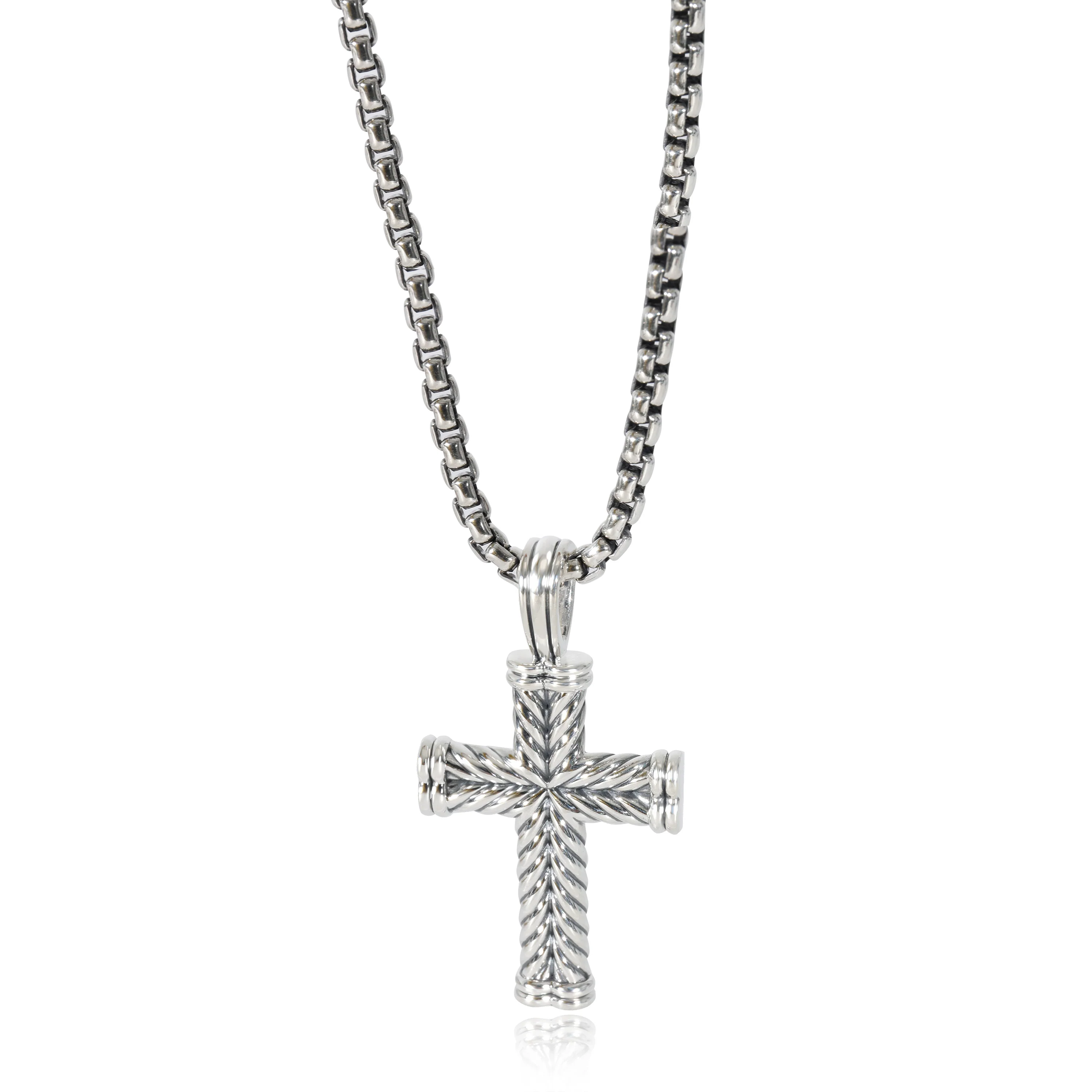 David Yurman Chevron Collection Cross Pendant in Sterling Silver