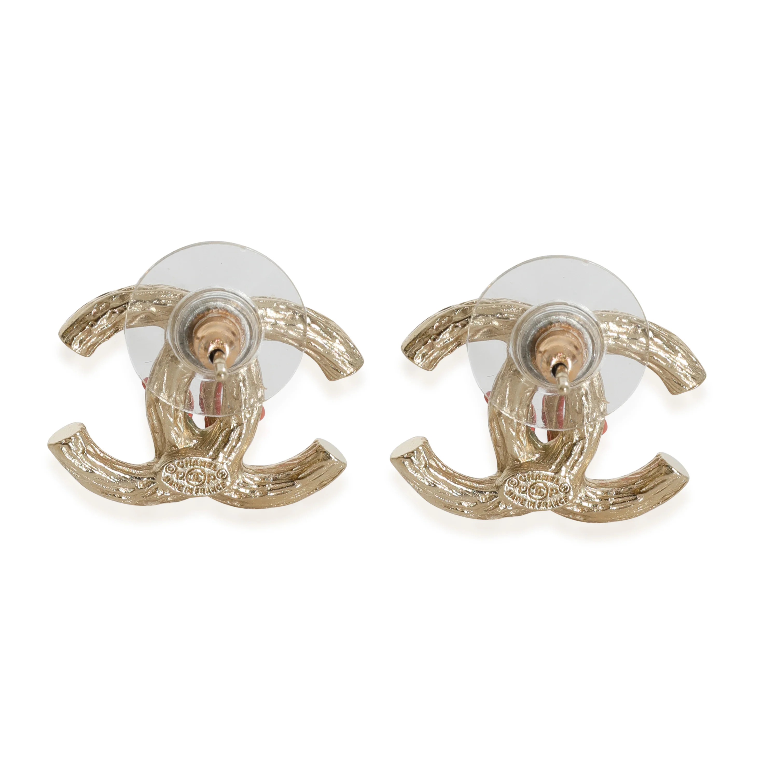 Chanel 2012 CC Stud Earrings With Strass & Faux Pearls - Image 3