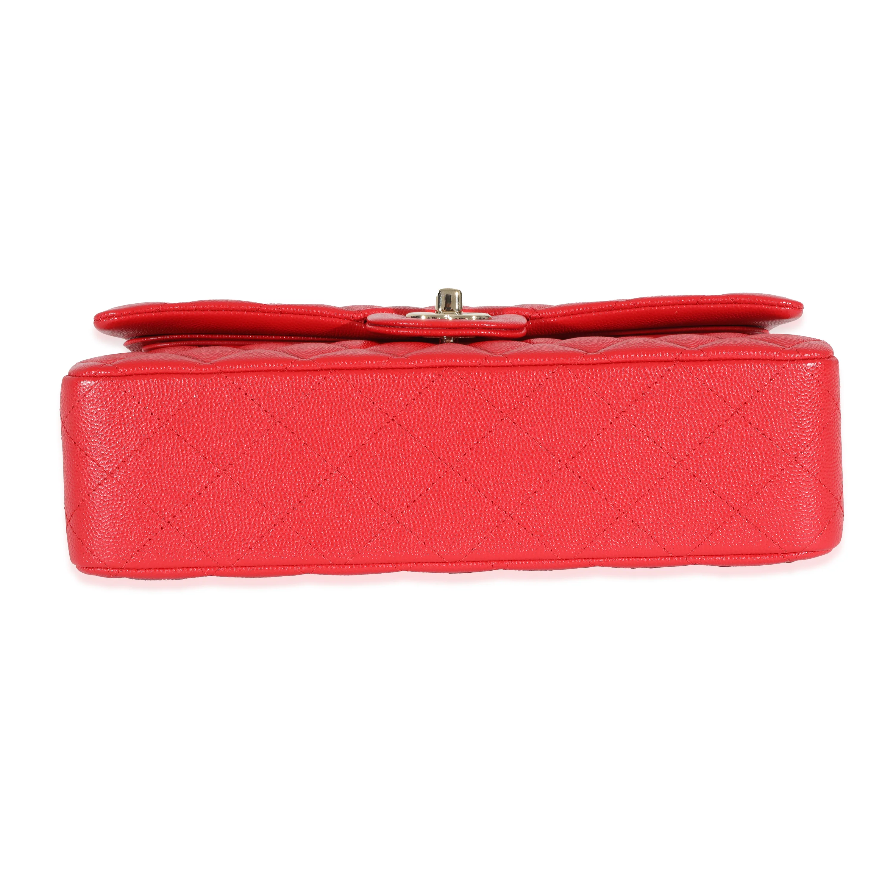 Chanel 21S Red Caviar Medium Classic Flap Bag - Image 5