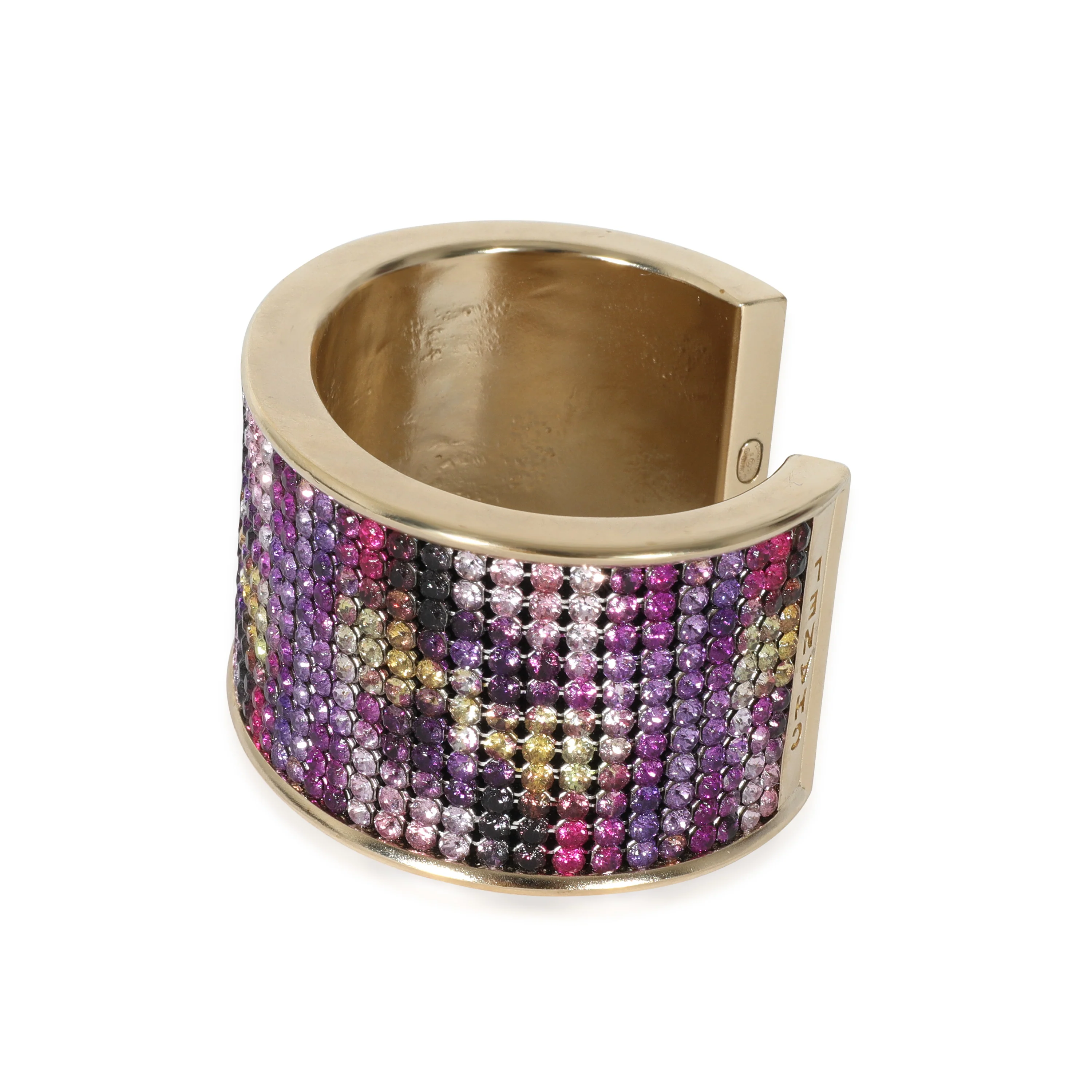 2015 Multi-Color Strass Wide Gold Plated Cuff Bracelet - Image 2