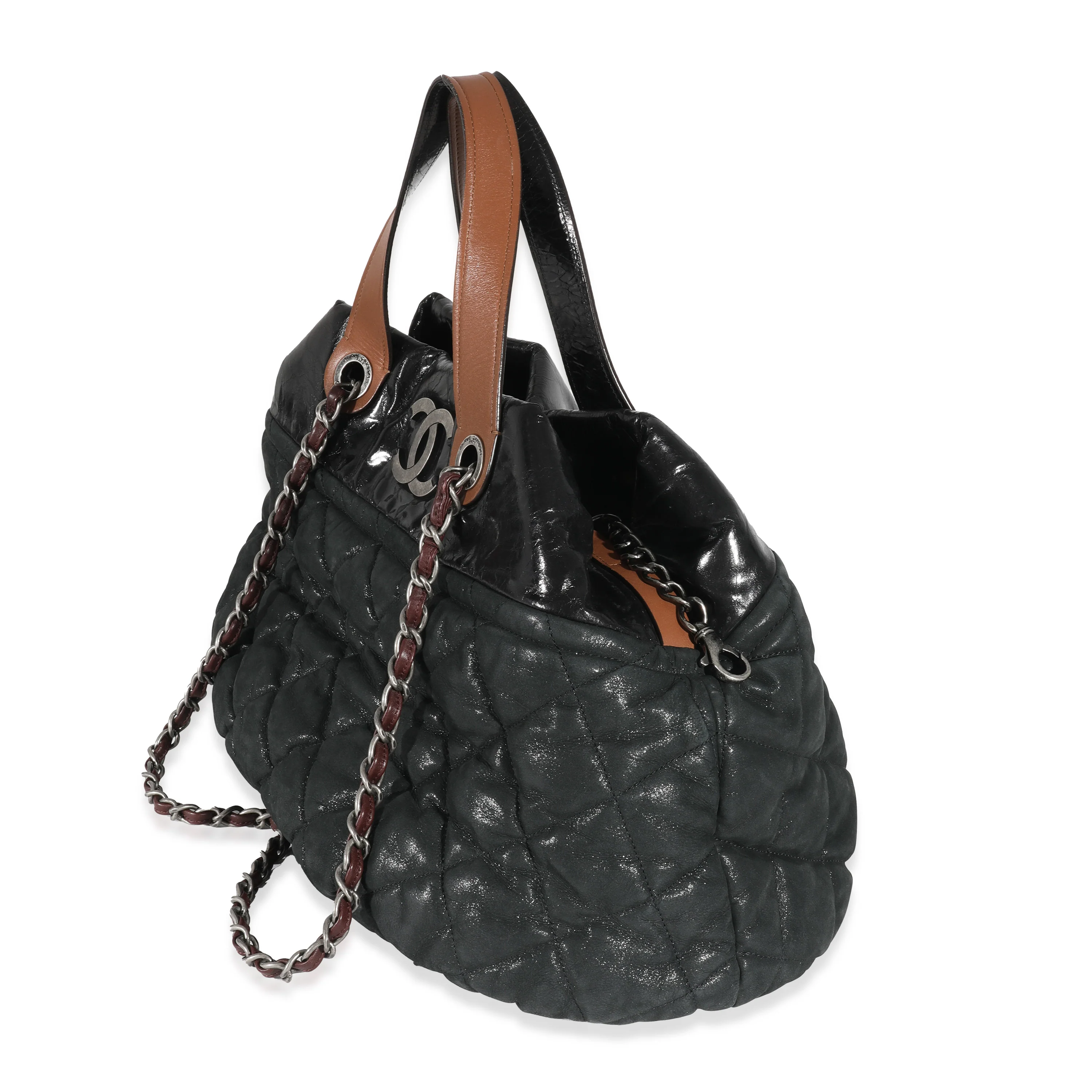 Chanel Black Iridescent Calfskin Quilted In The Mix Tote - Image 2