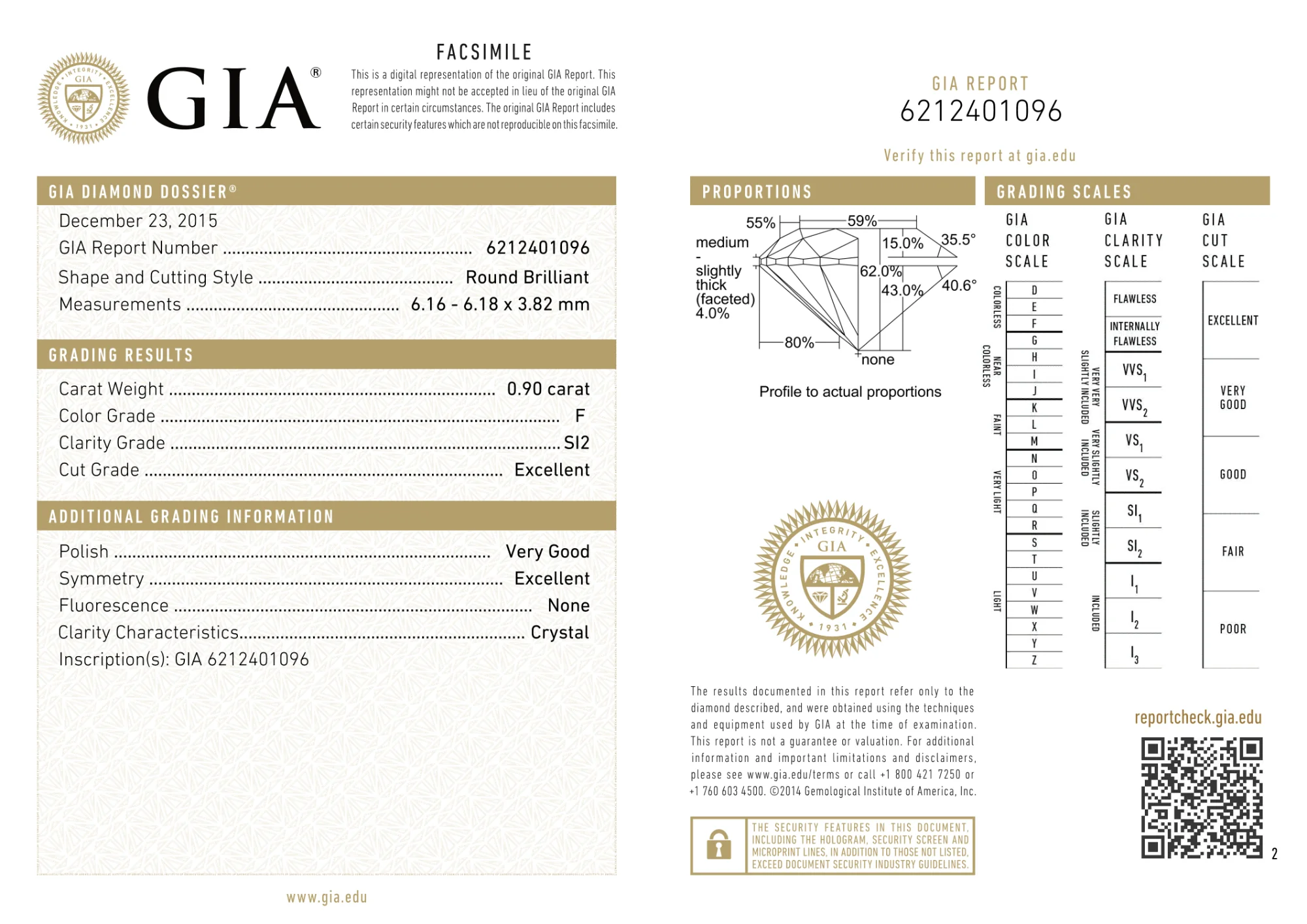 GIA Certified 0.90 Ct Round cut F SI2 Loose Diamond - Image 2