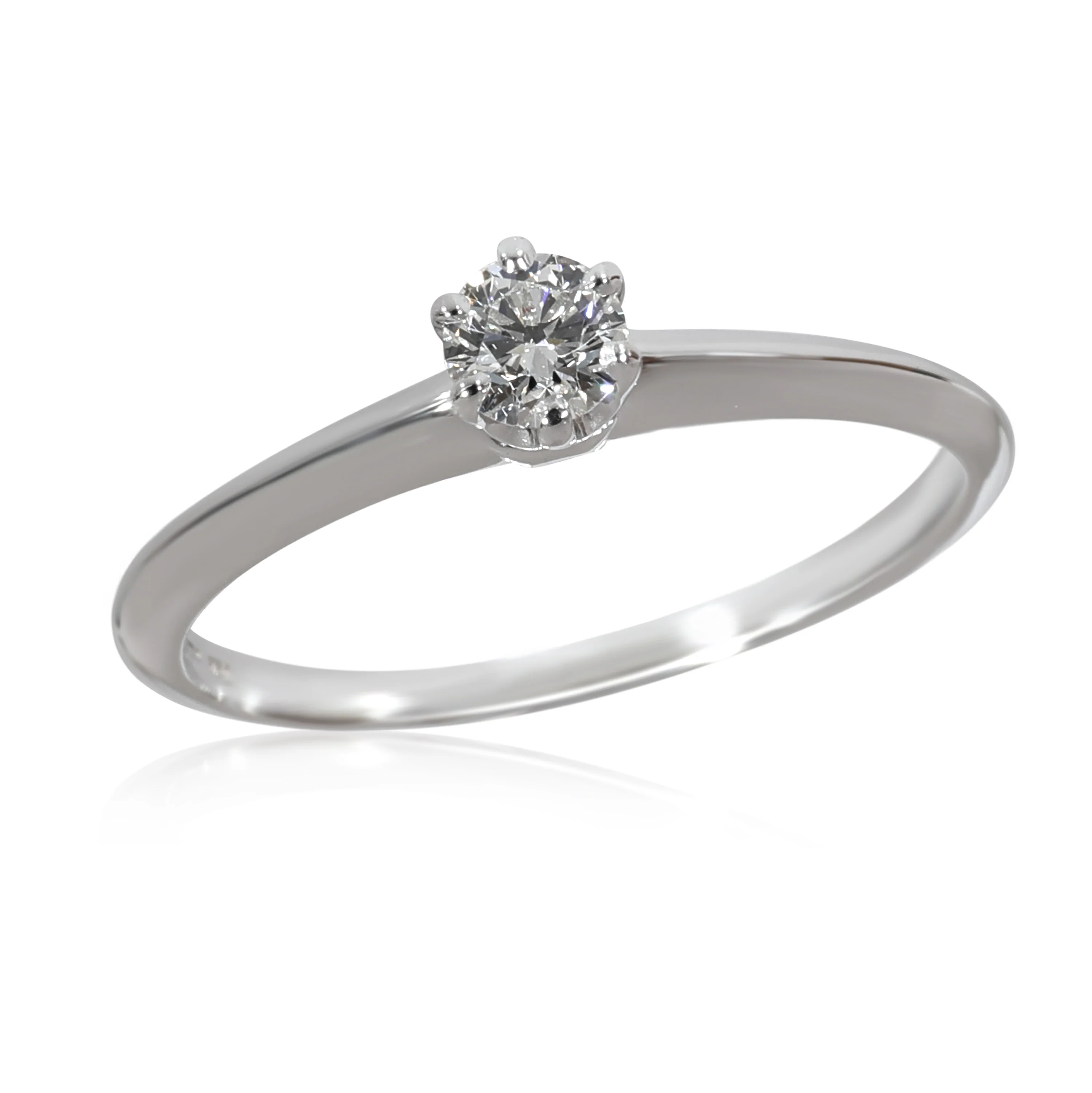 Tiffany & Co. Diamond Solitaire Engagement Ring in Platinum H VVS1 0.19 CTW - Image 6