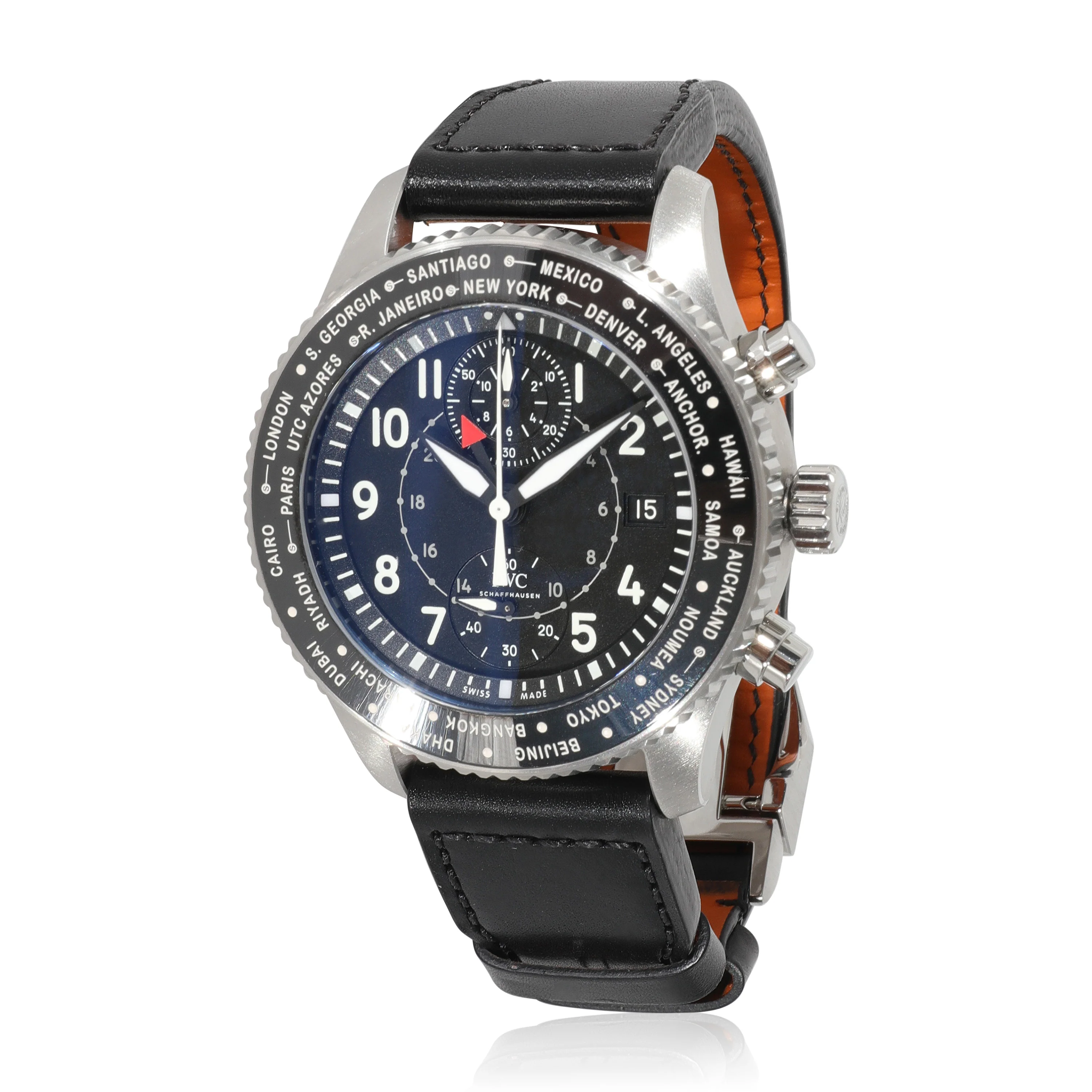 IWC Pilot Timezoner Chrono IW3950-01 Mens Watch in Stainless Steel