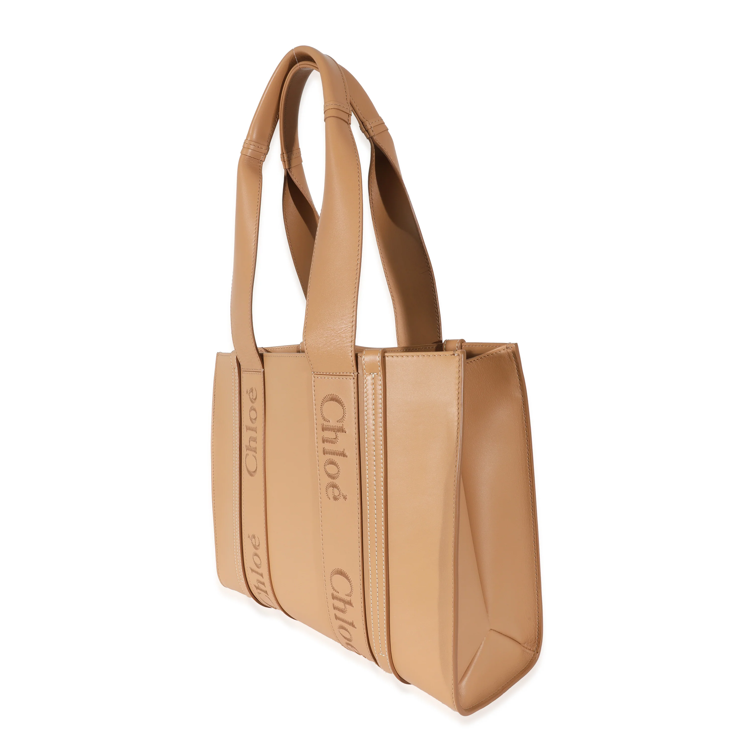 Chloe Tan Calfskin Medium Woody Tote - Image 2
