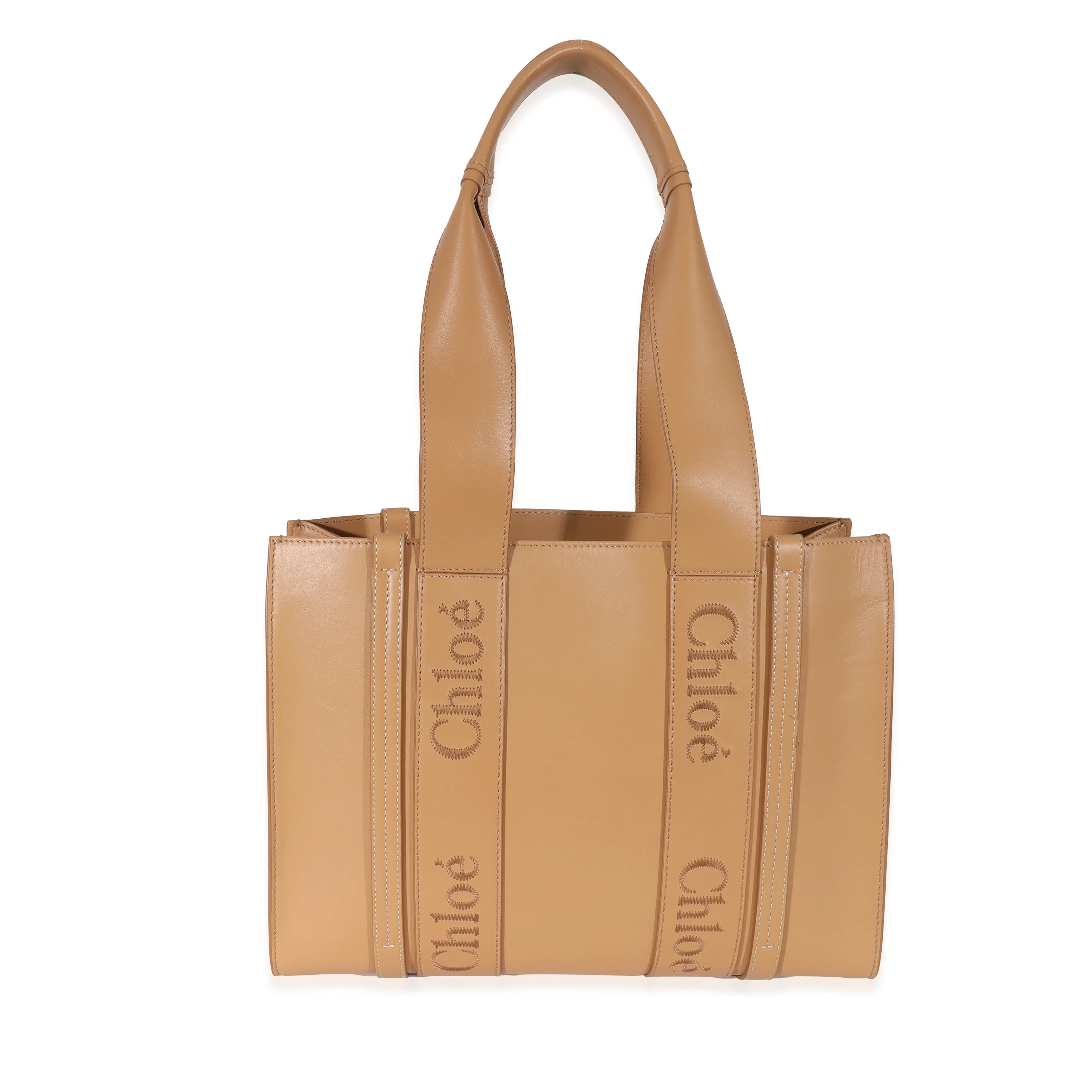 Chloe Tan Calfskin Medium Woody Tote - Image 3