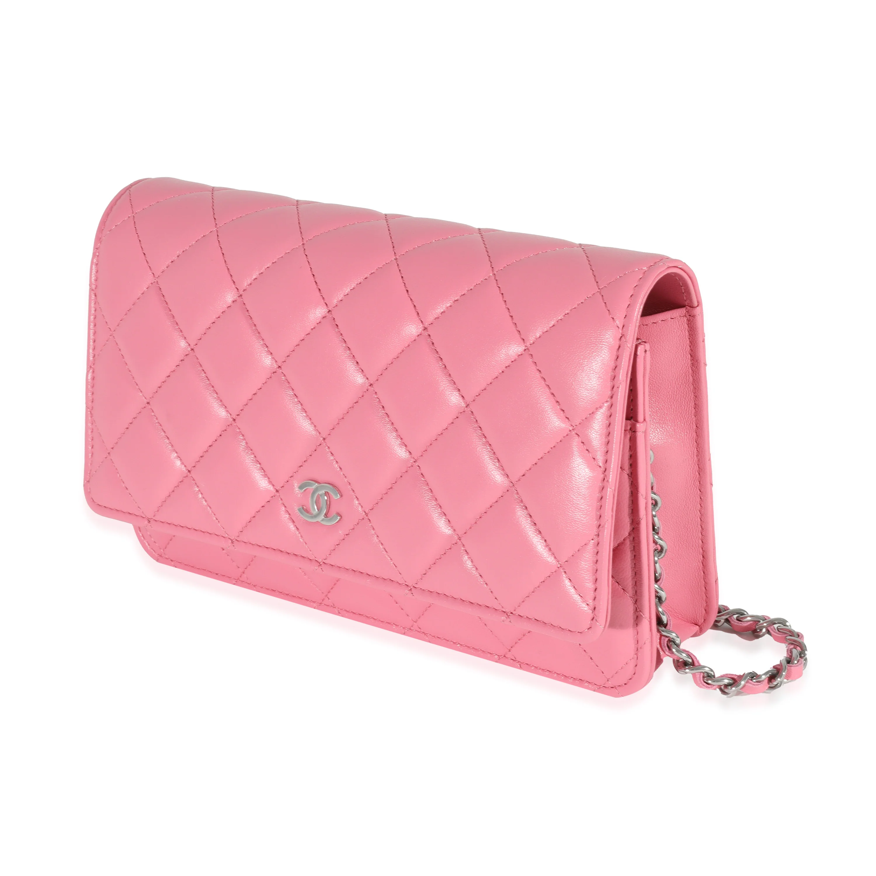 Chanel Pink Lambskin Wallet On Chain - Image 2