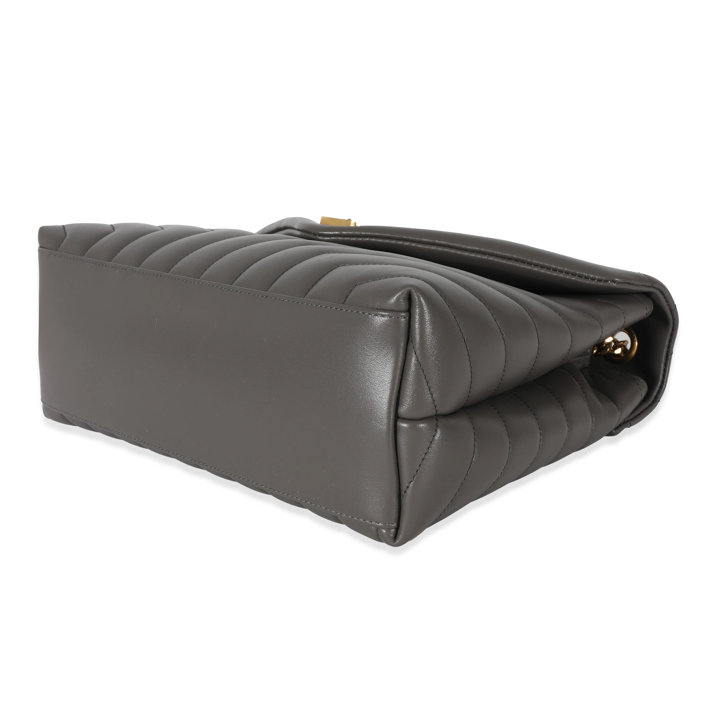 Saint Laurent Grey Smooth Leather Medium Loulou - Image 7