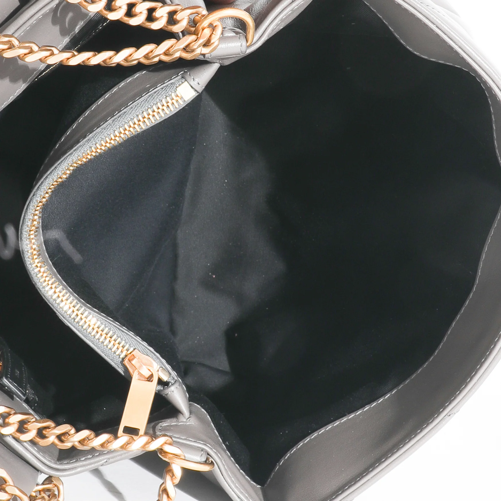 Saint Laurent Grey Smooth Leather Medium Loulou - Image 8