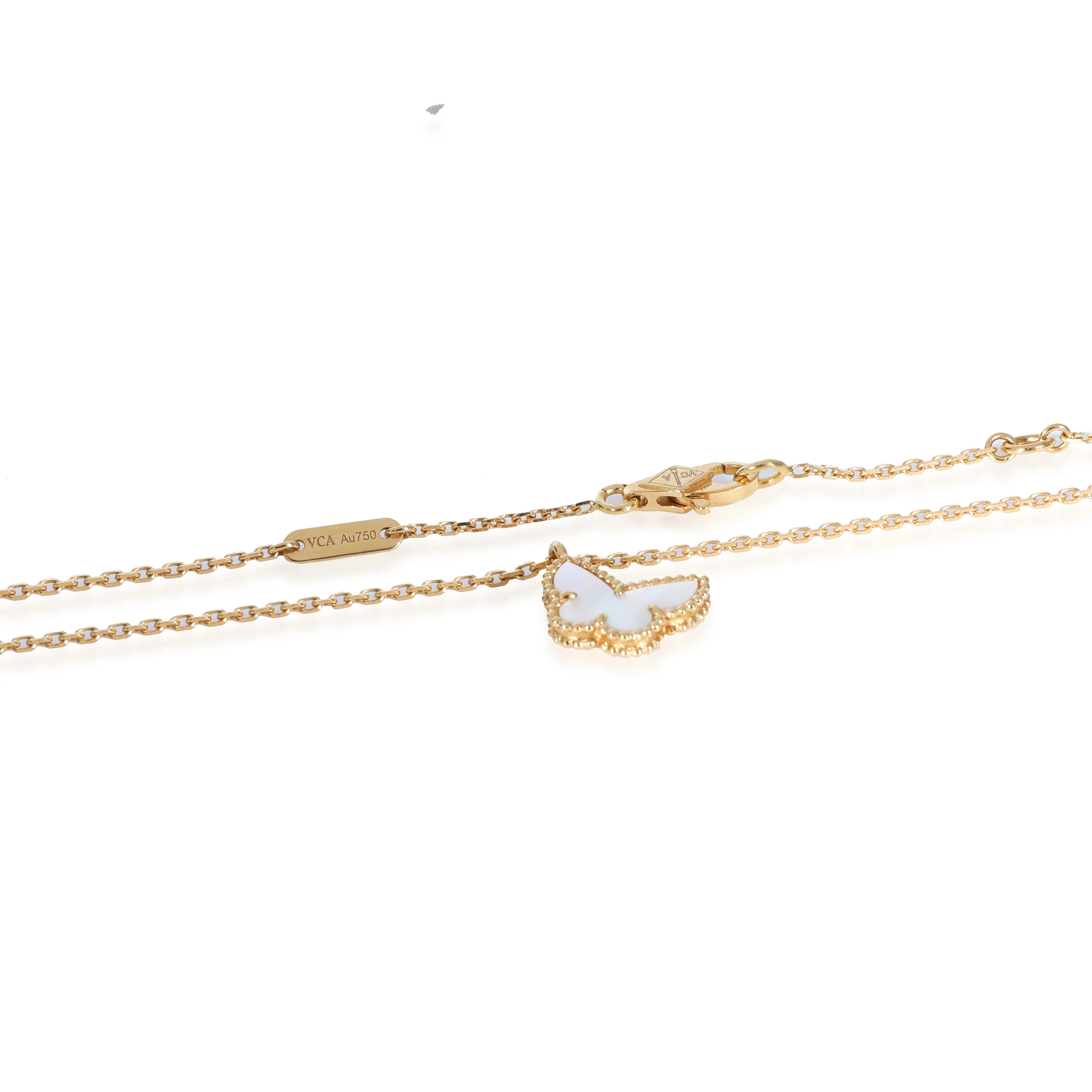 Van Cleef & Arpels Sweet Alhambra Butterfly Mother Of Pearl Necklace in 18k Gold - Image 3