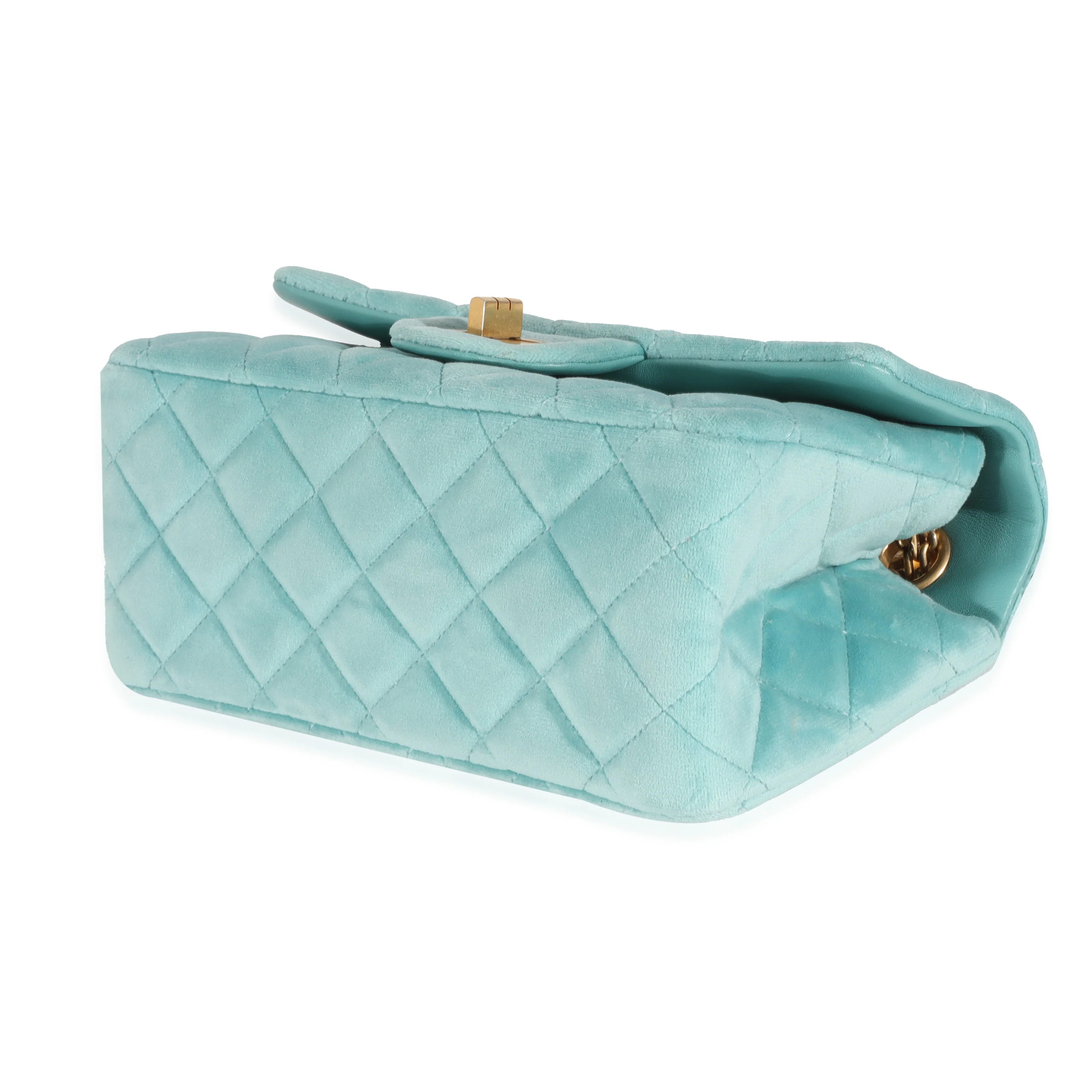 Chanel Blue Quilted Velvet Mini 2.55 Reissue 224 Flap Bag - Image 7