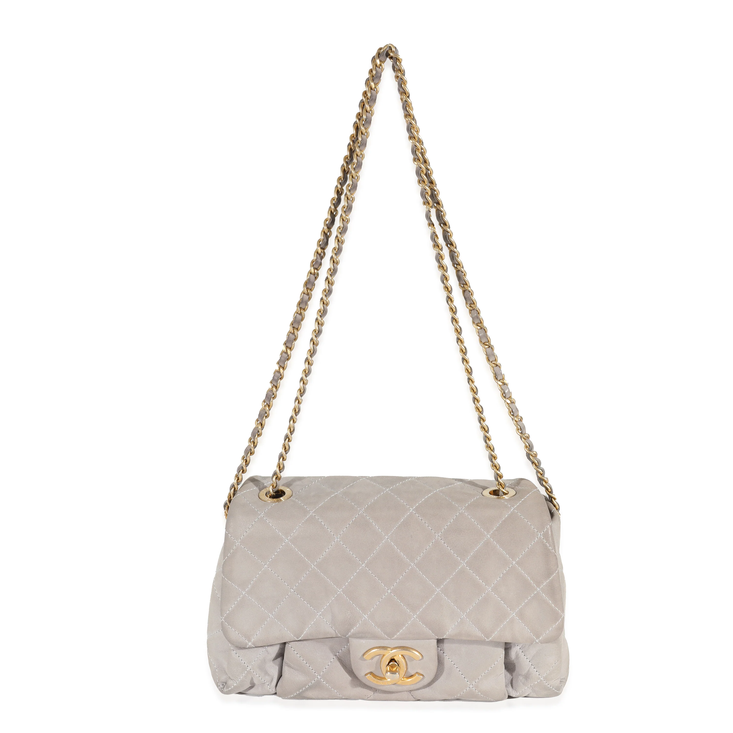 Chanel Grey Iridescent Calfskin Chic Accordion Small Flap Bag - Image 4