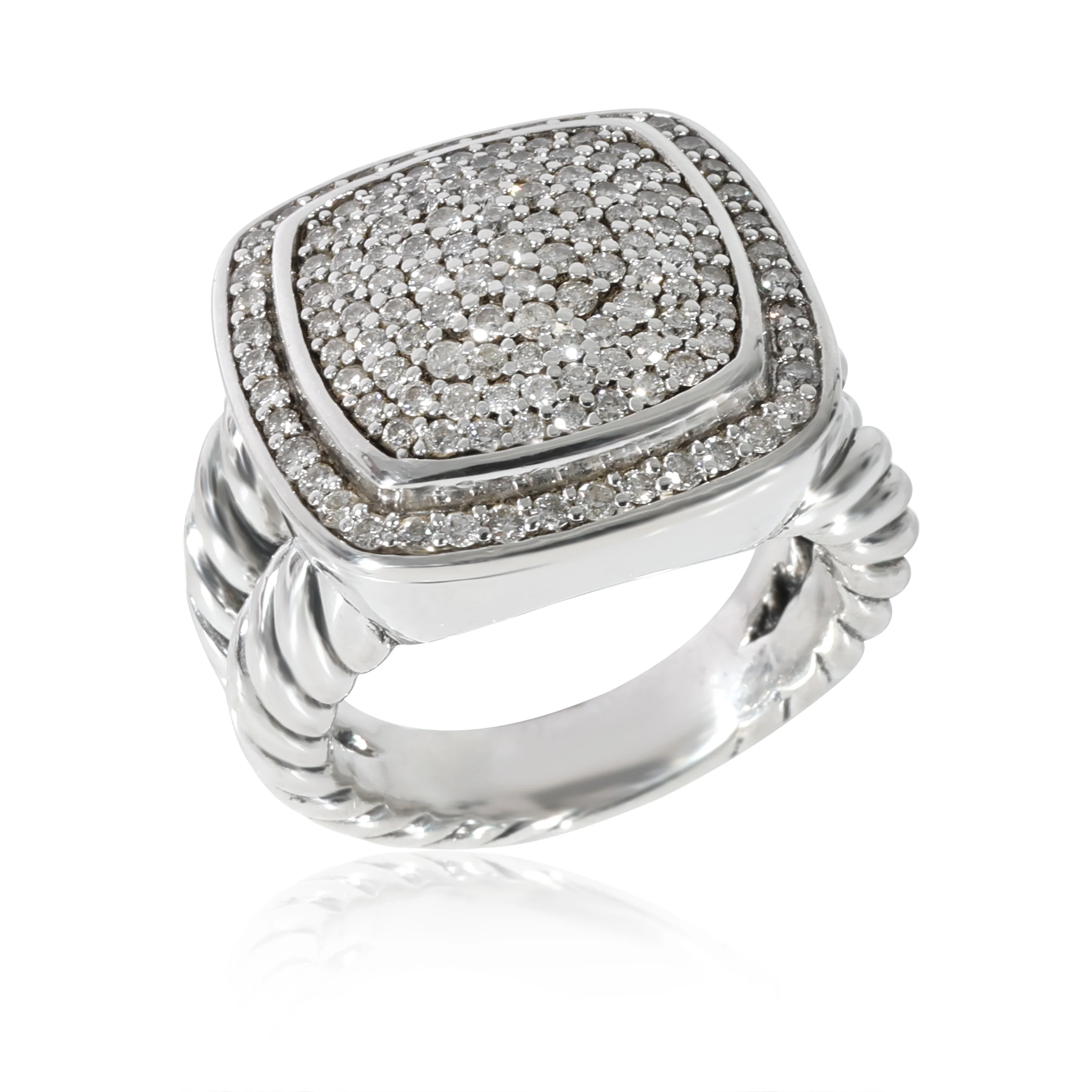 David Yurman Albion Diamond Pave Ring in Sterling Silver 0.99 CTW - Image 3
