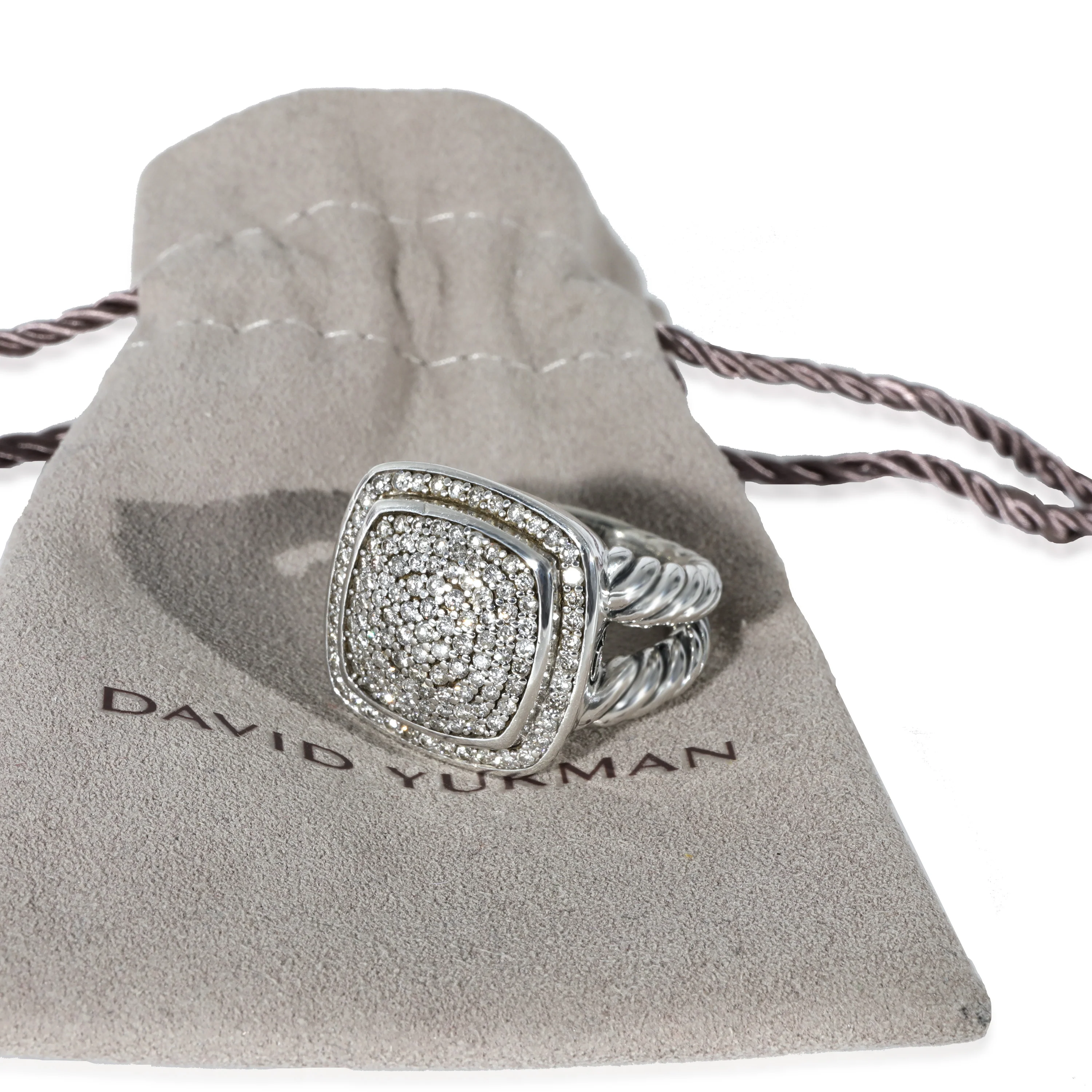 David Yurman Albion Diamond Pave Ring in Sterling Silver 0.99 CTW - Image 4