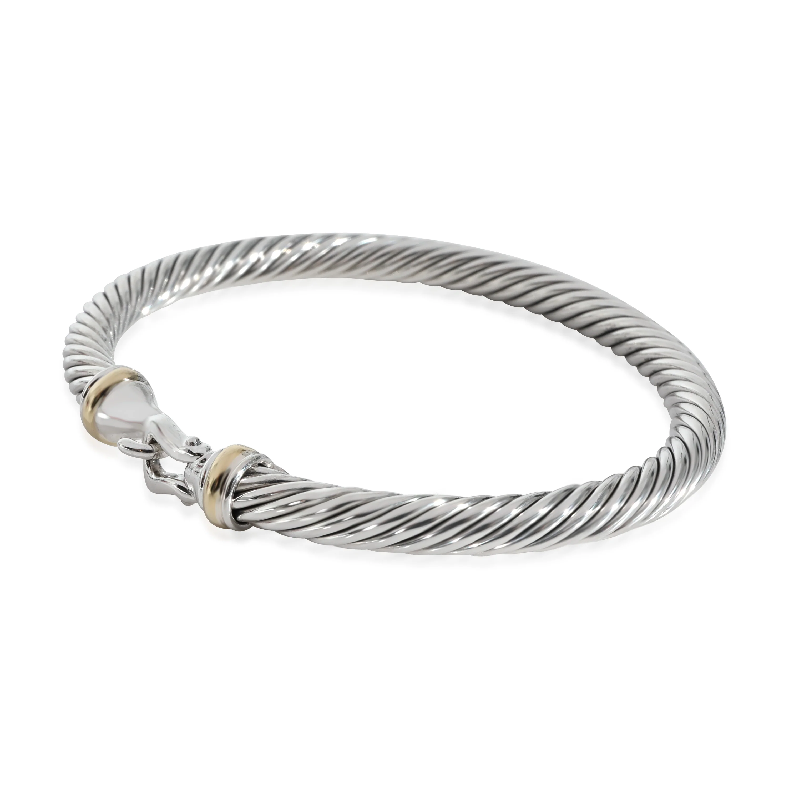 David Yurman Cable Collection Buckle Bracelet in 18K Yellow Gold/Sterling Silver - Image 2