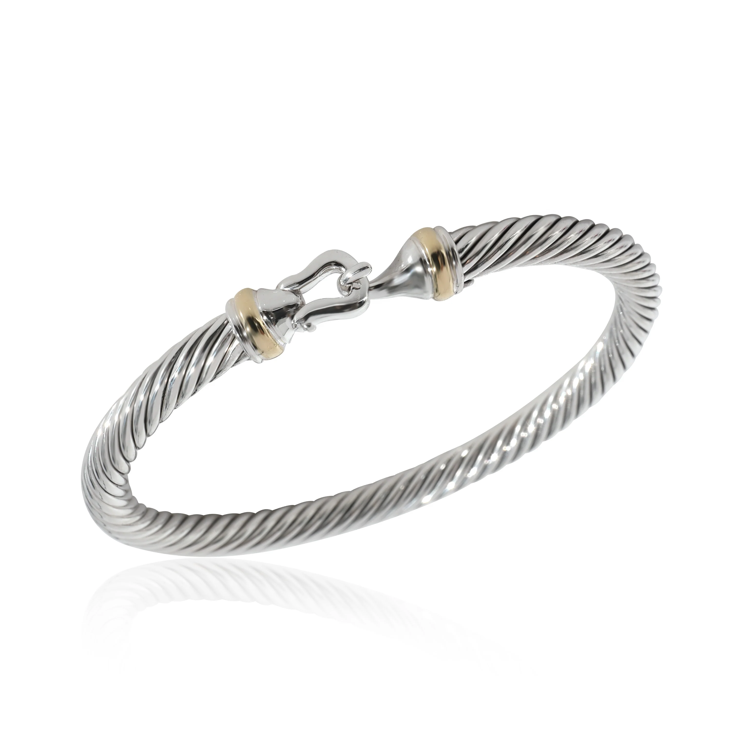David Yurman Cable Collection Buckle Bracelet in 18K Yellow Gold/Sterling Silver - Image 3