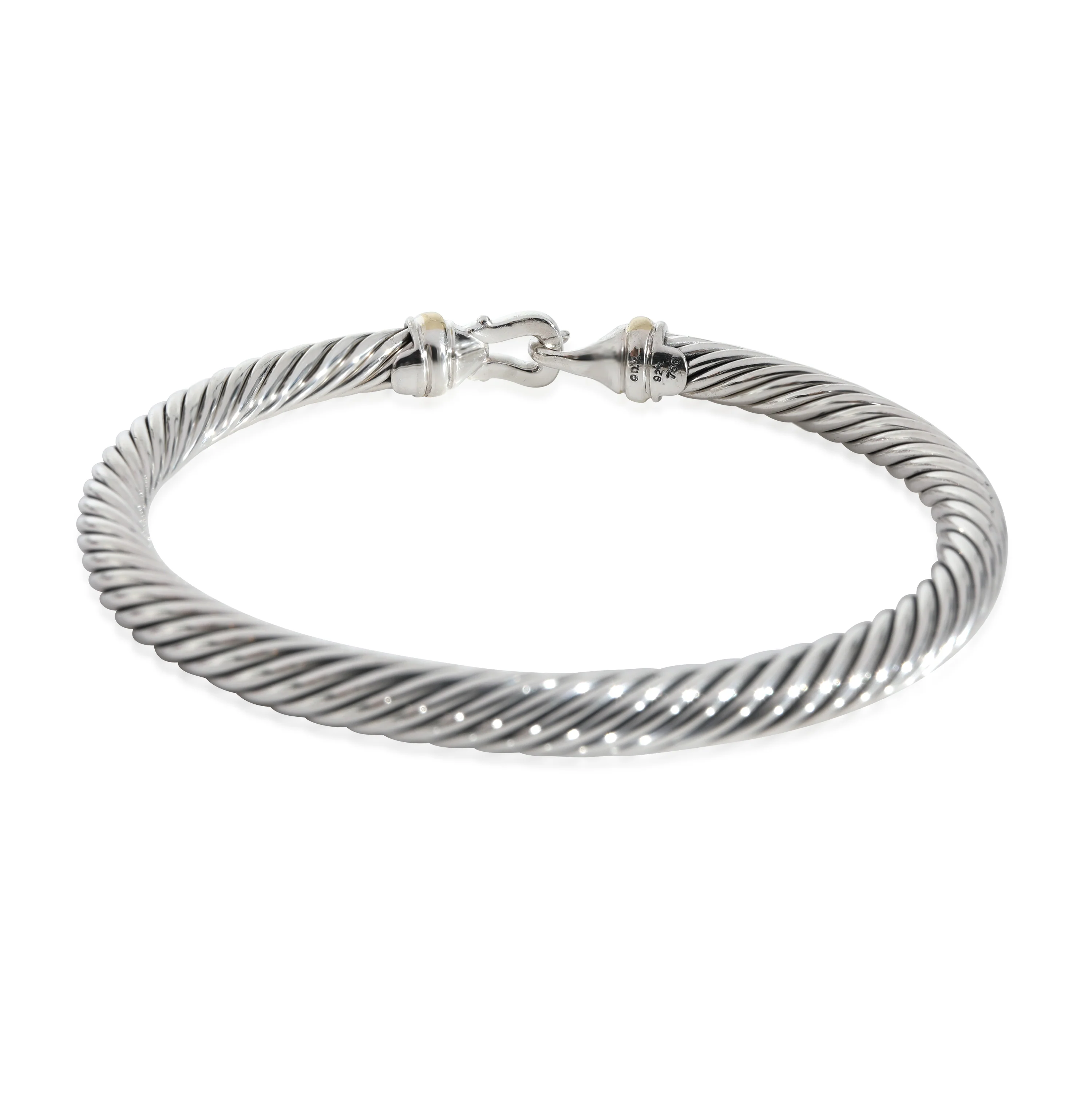 David Yurman Cable Collection Buckle Bracelet in 18K Yellow Gold/Sterling Silver - Image 4