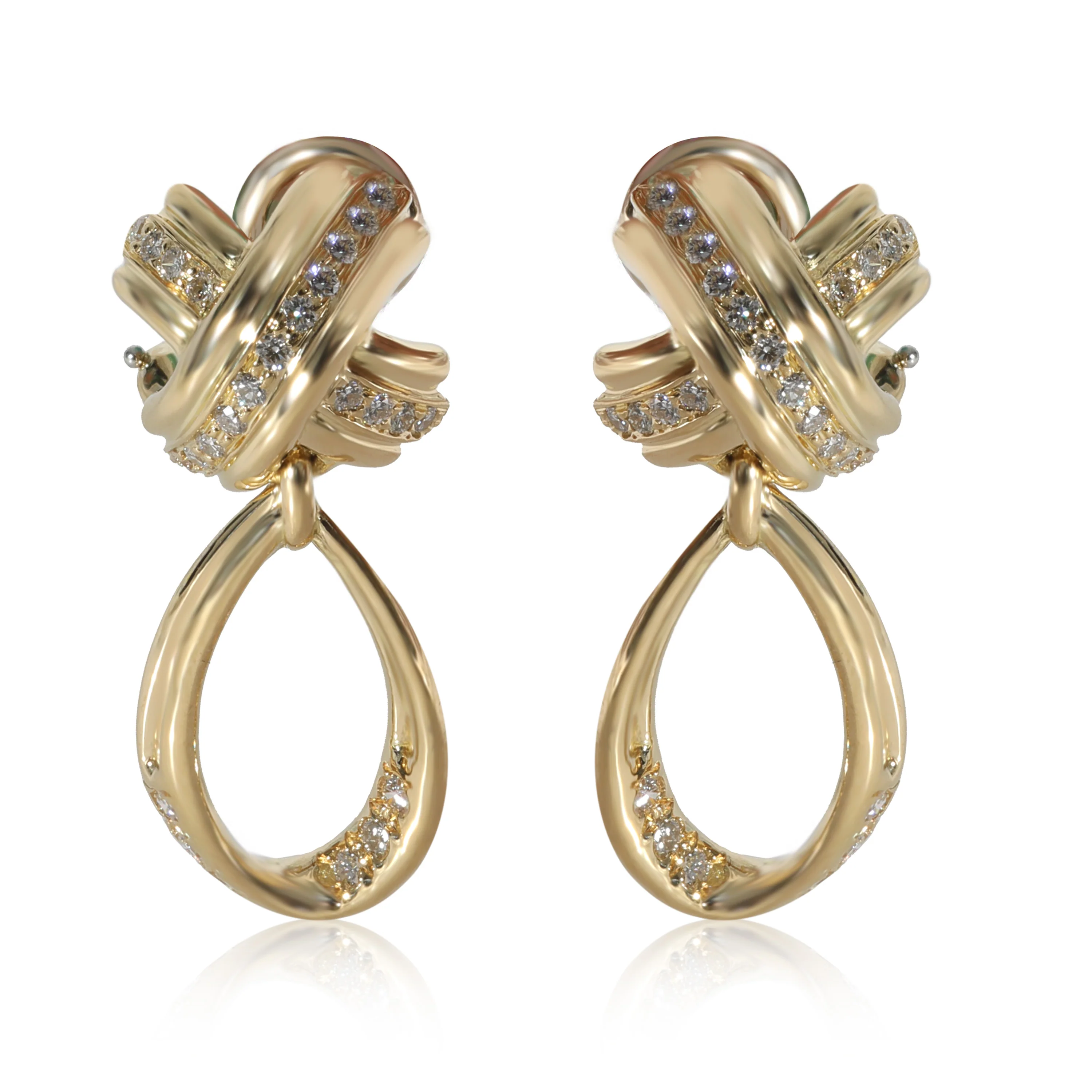 Vintage Signature X Diamond Earrings in 18k Yellow Gold 0.6 CTW