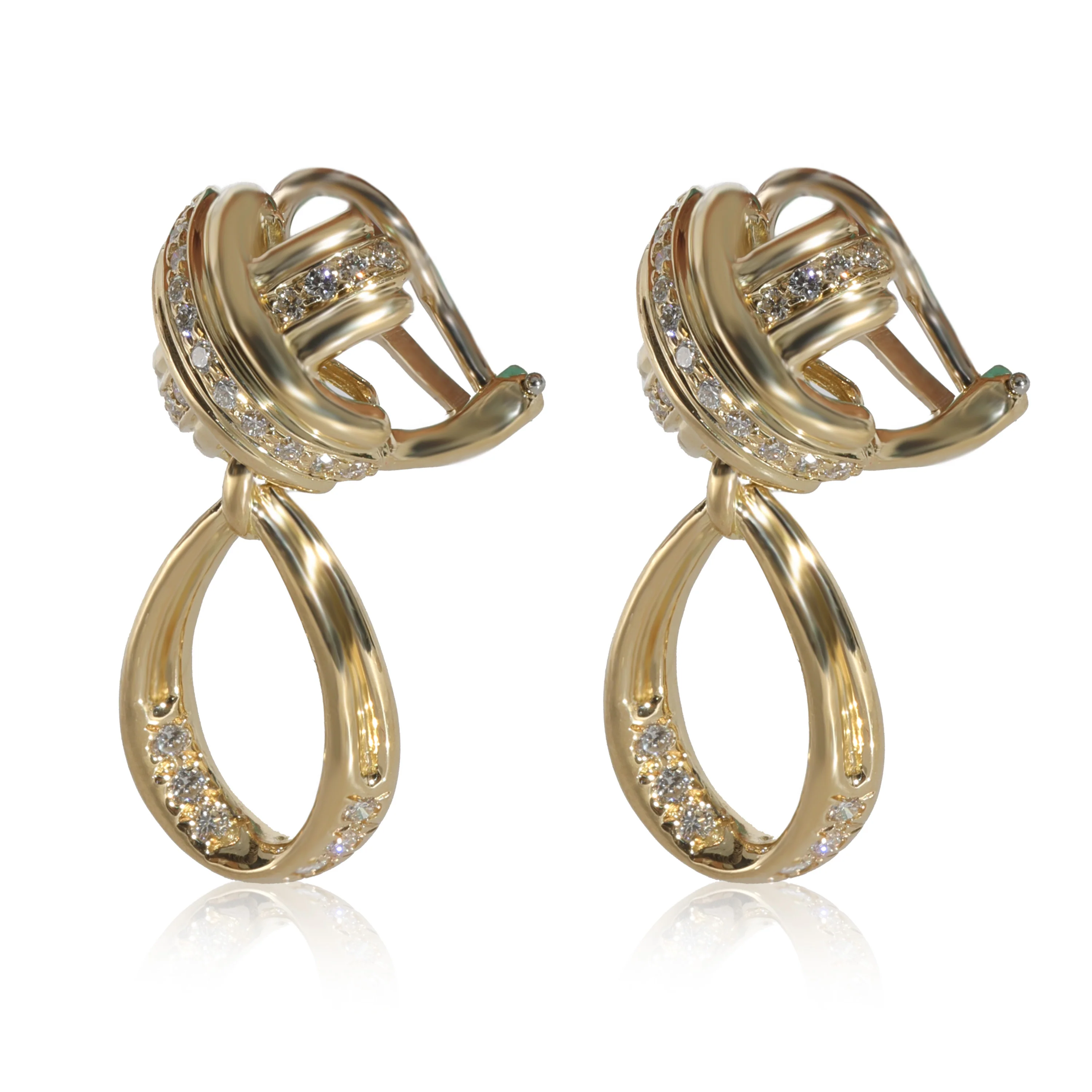 Vintage Signature X Diamond Earrings in 18k Yellow Gold 0.6 CTW - Image 2