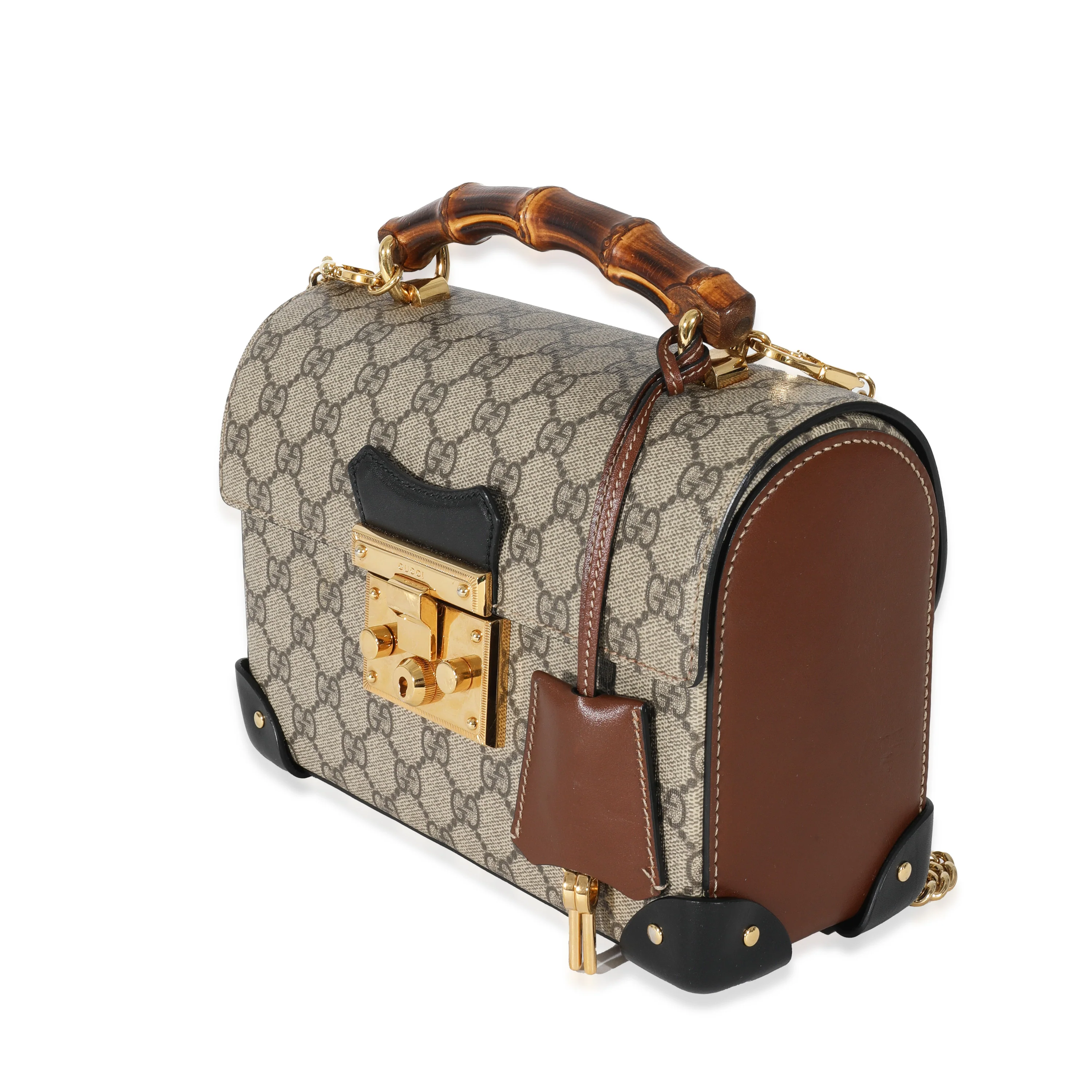 Gucci GG Supreme Bamboo Padlock Bag - Image 2
