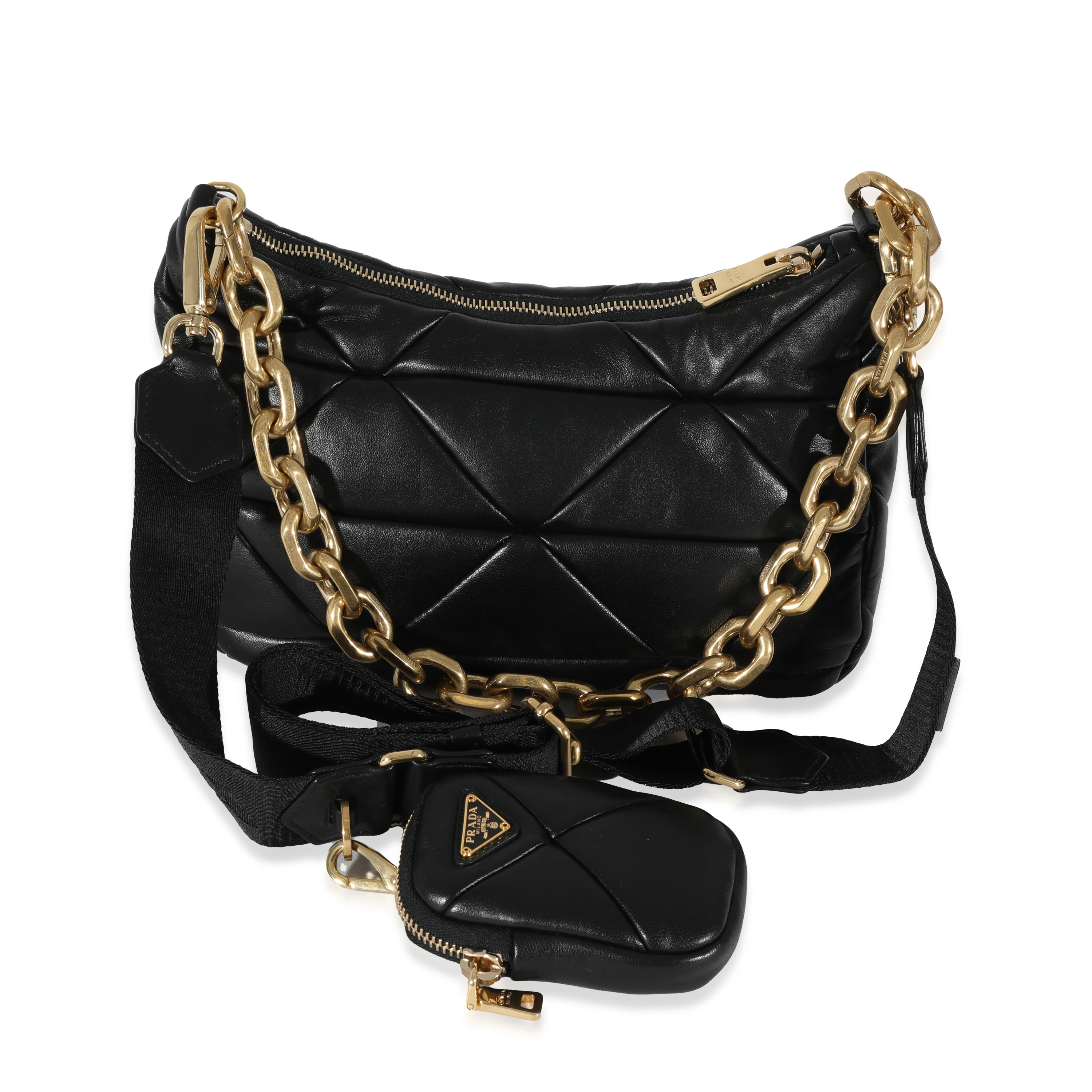 Prada Black System Nappa Patchwork Bag - Image 3