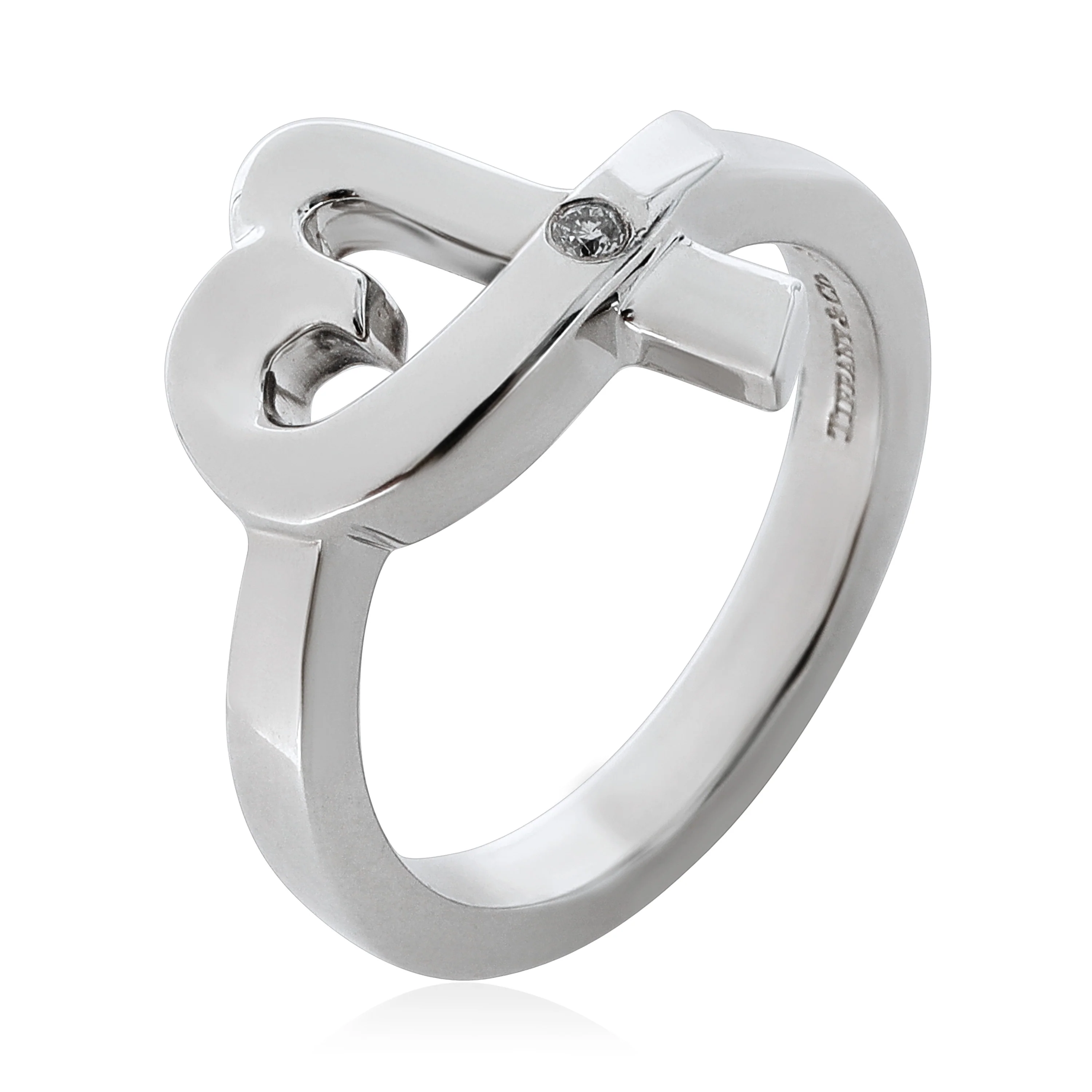 Tiffany & Co Paloma Picasso Loving Heart Diamond Ring Sterling Silver 0.02 CTW - Image 4