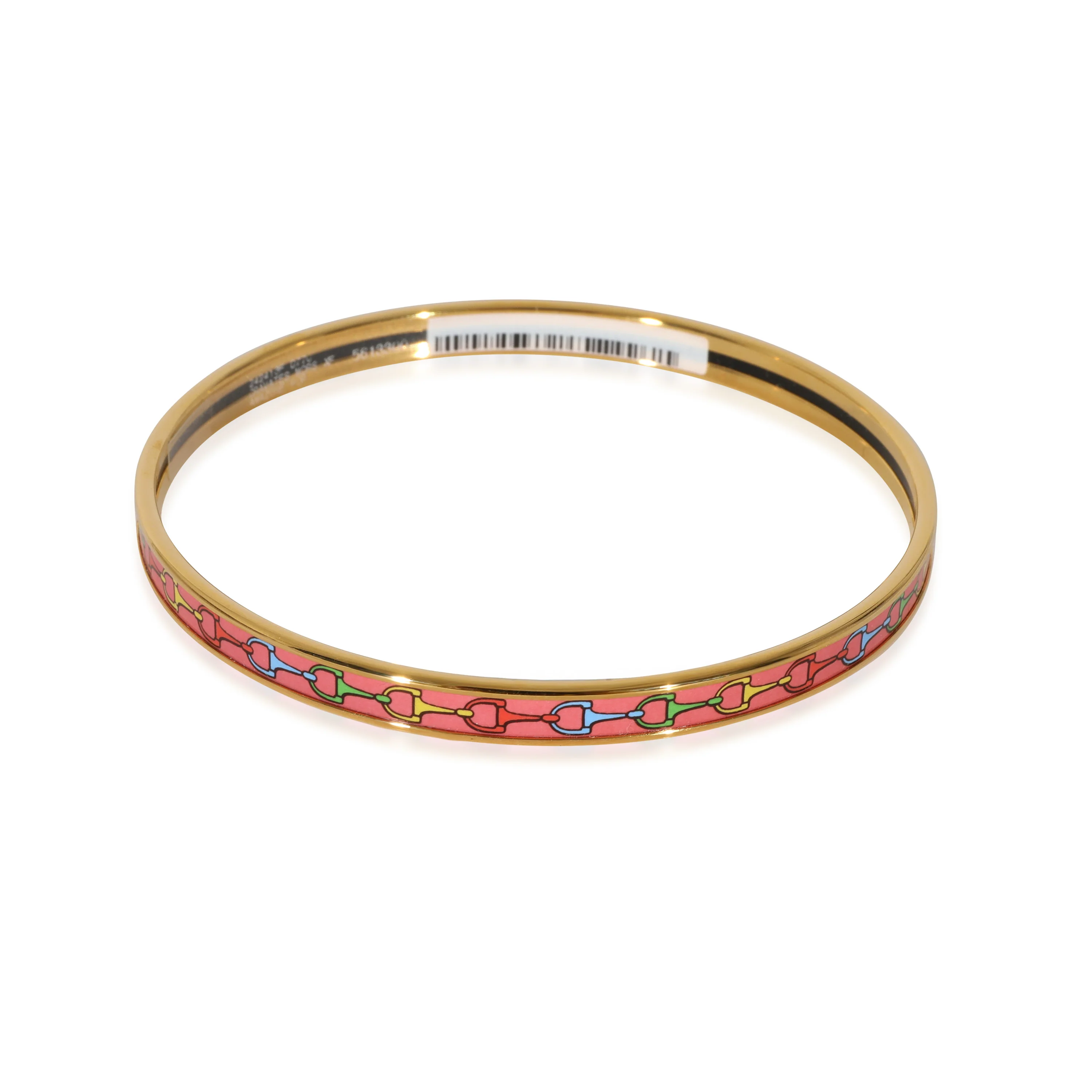 Hermès Cravates Mors Extra Narrow Bangle, Gold Plated, Amazone POP Color, 67 mm - Image 3