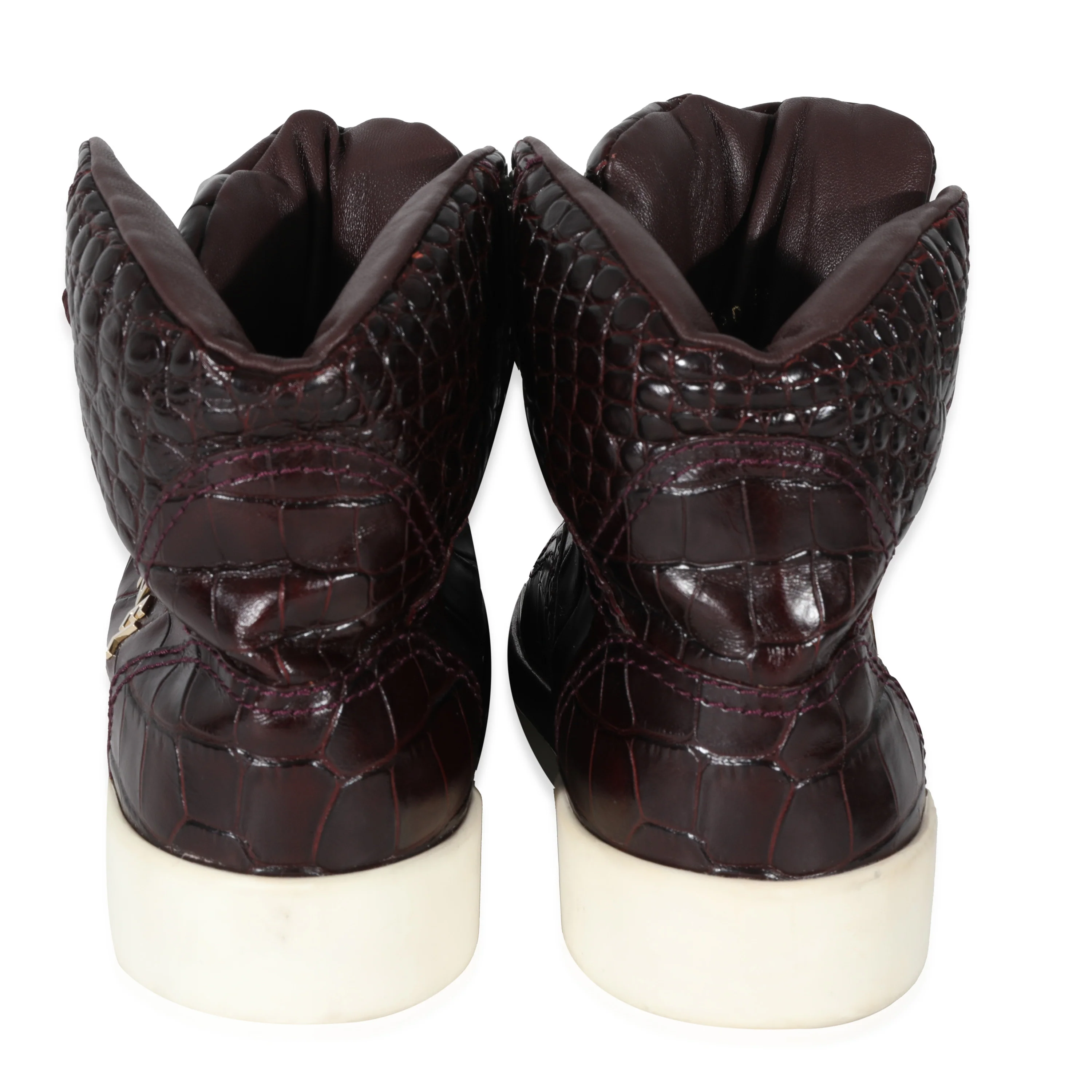 19A Burgundy Croc Embossed High Top Sneakers - Image 4