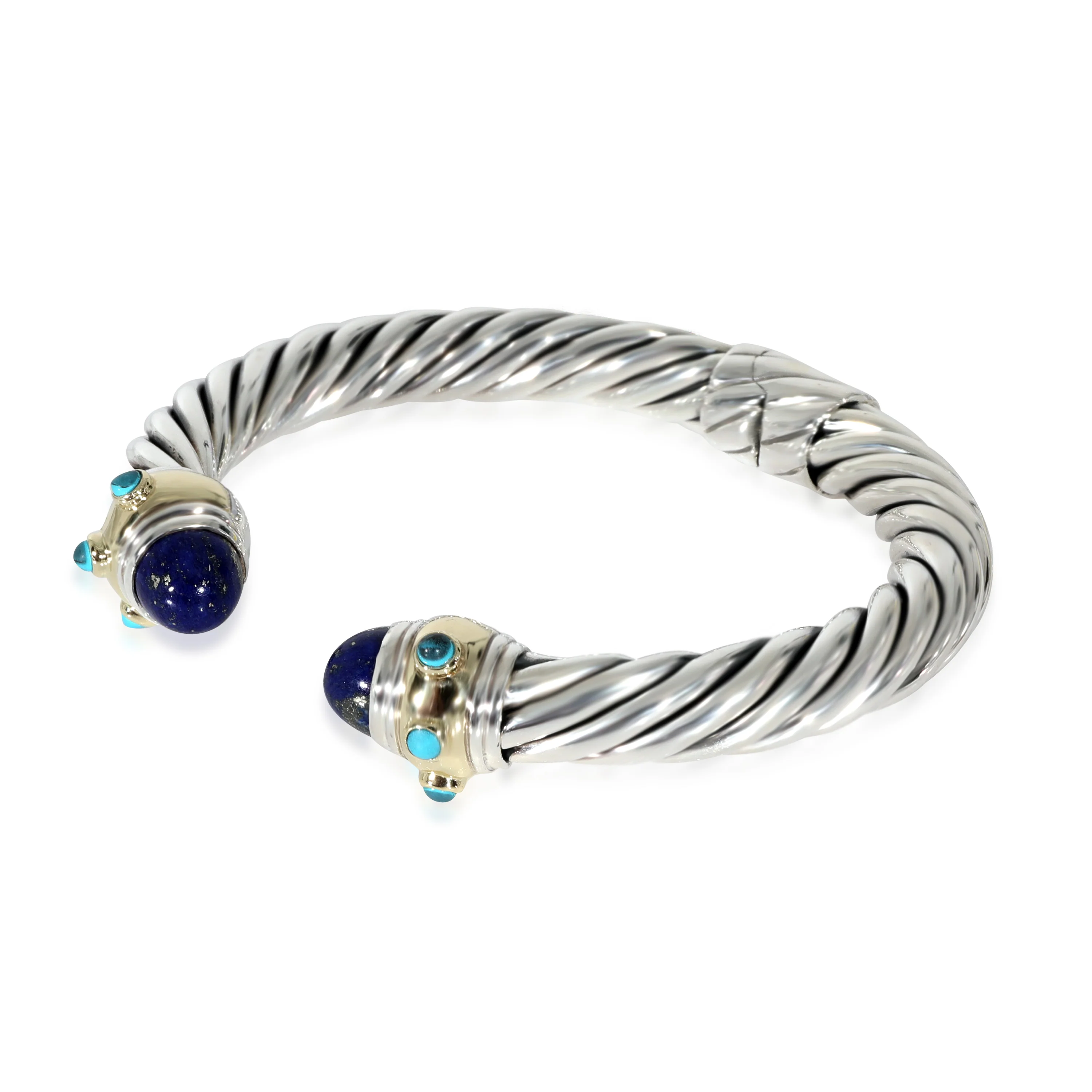 David Yurman Renaissance Lapis Bracelet in 14k Yellow Gold/Sterling Silver - Image 2