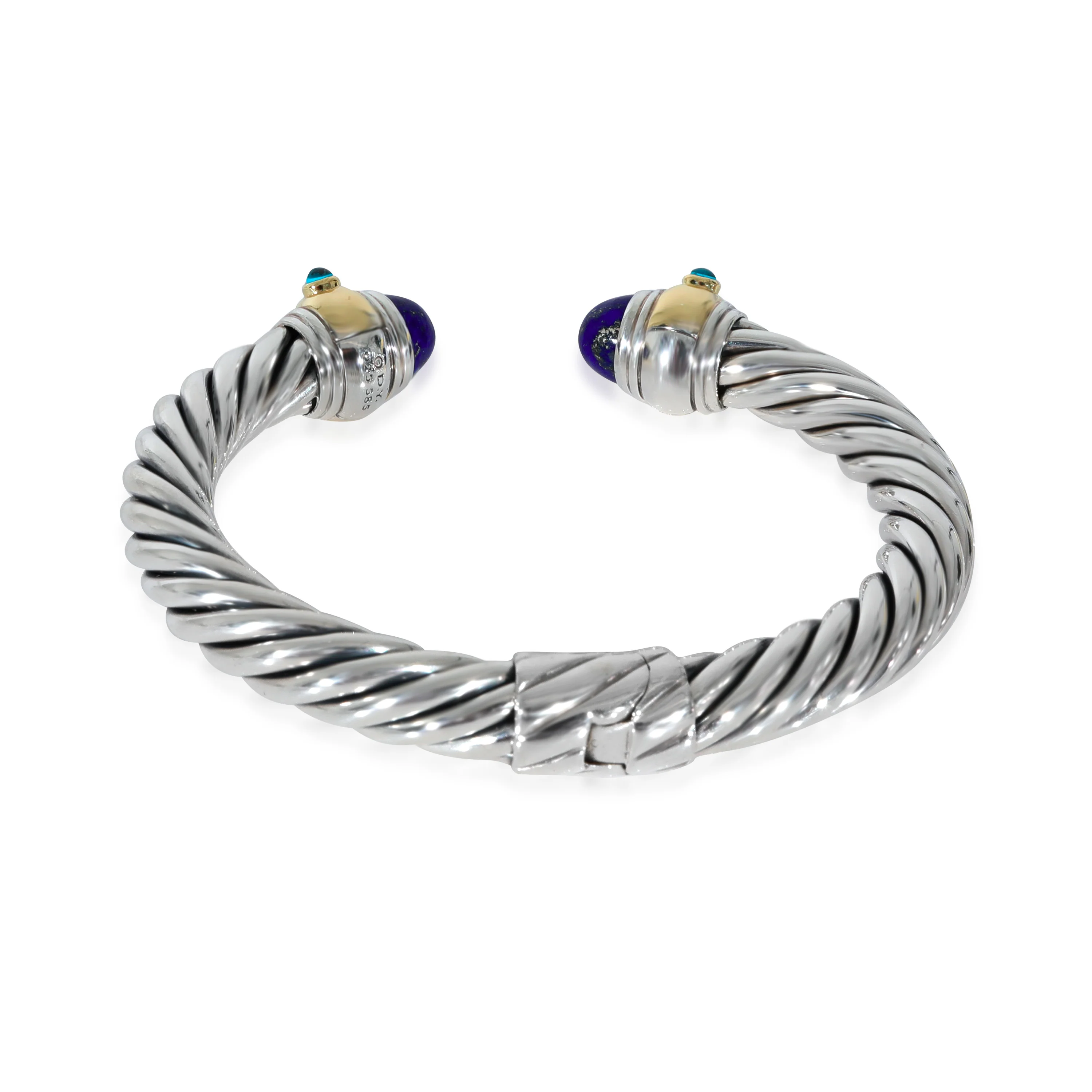 David Yurman Renaissance Lapis Bracelet in 14k Yellow Gold/Sterling Silver - Image 4
