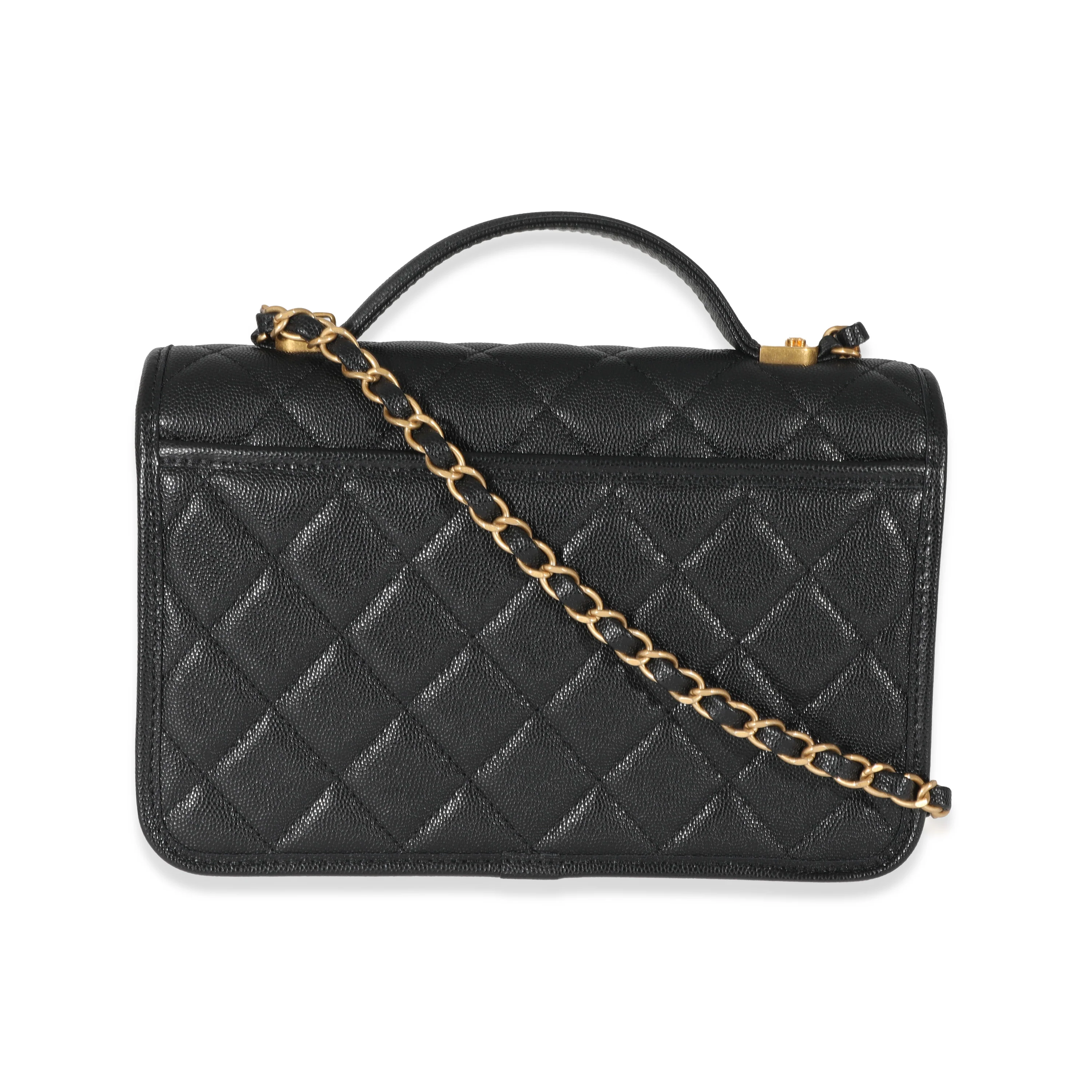 Chanel Black Caviar 22K Top Handle Flap - Image 3