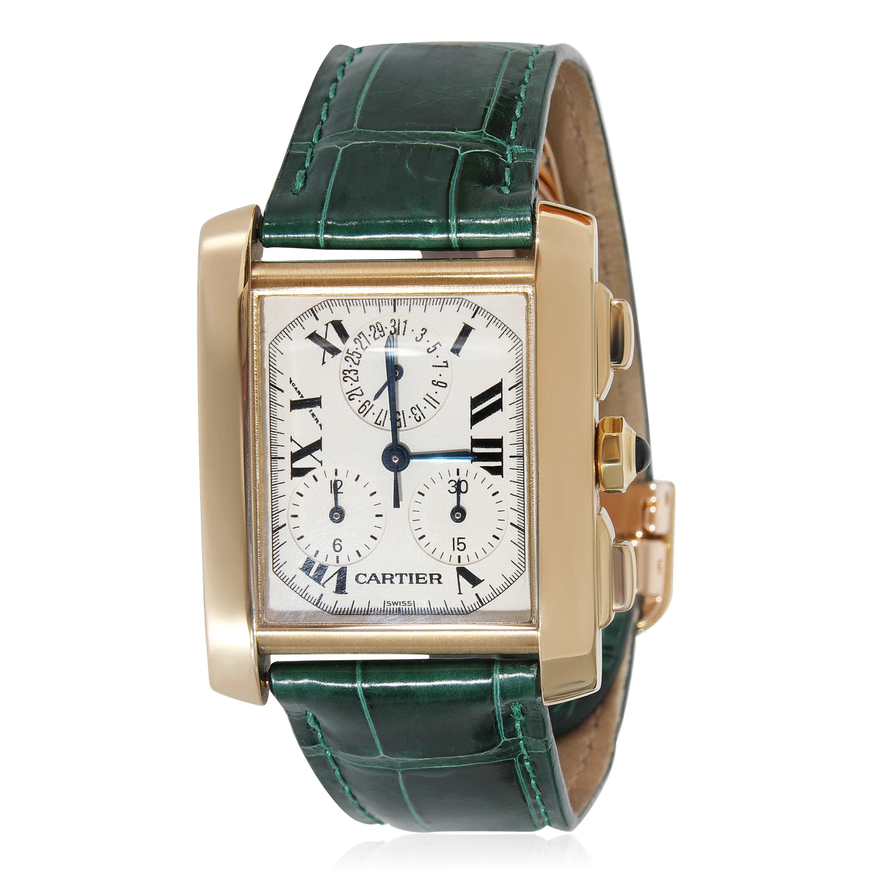 Cartier Tank Francaise Chronoflex W5000556 Unisex Watch in 18kt Yellow Gold