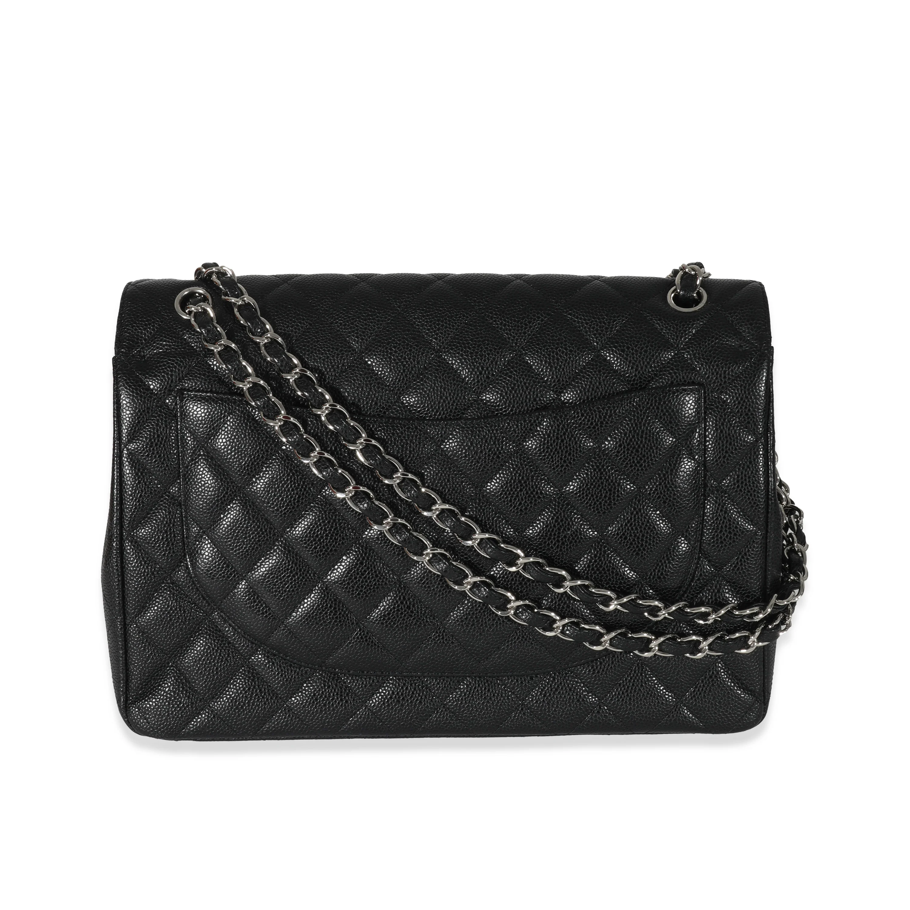 Chanel Black Caviar Maxi Classic Double Flap Bag - Image 3