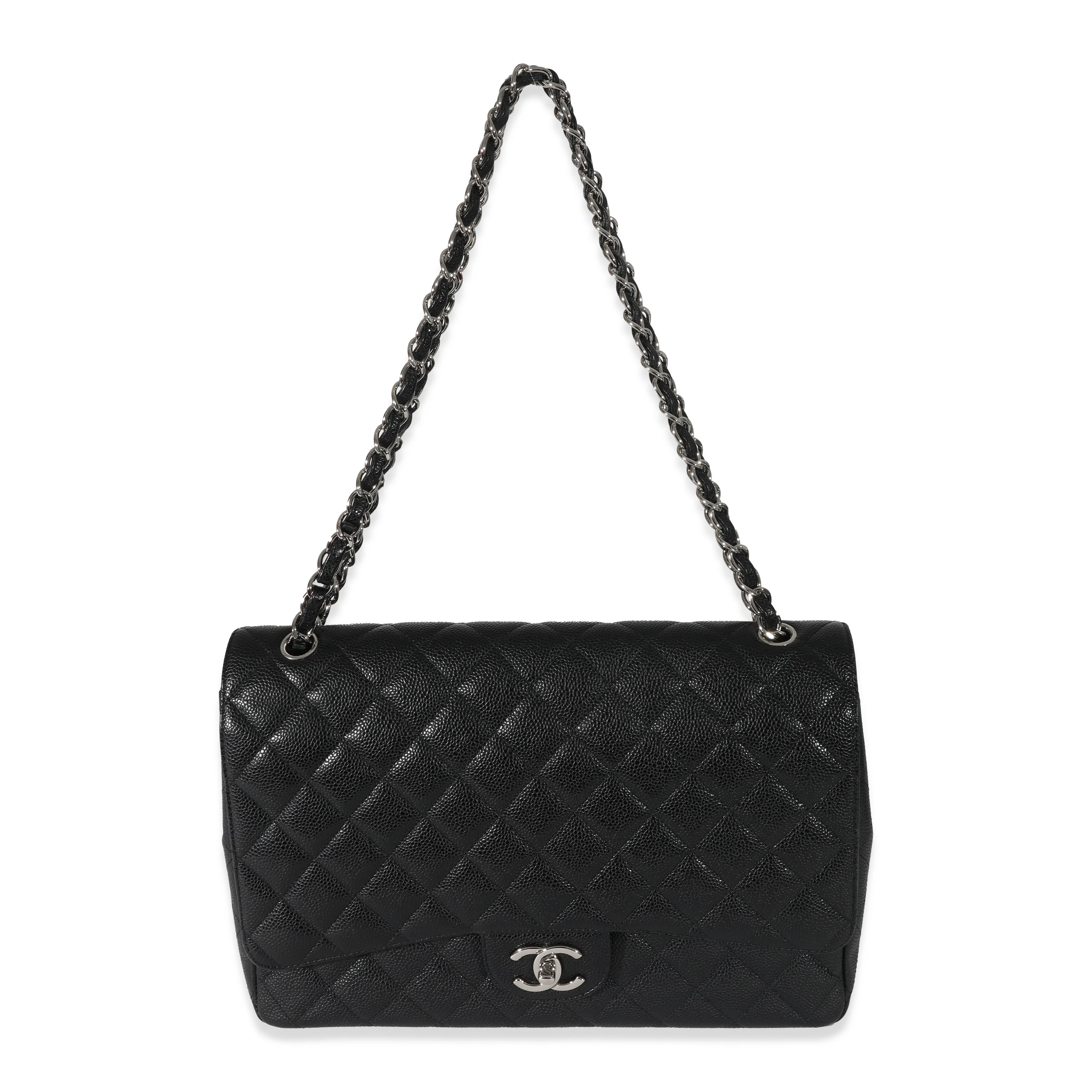 Chanel Black Caviar Maxi Classic Double Flap Bag - Image 4