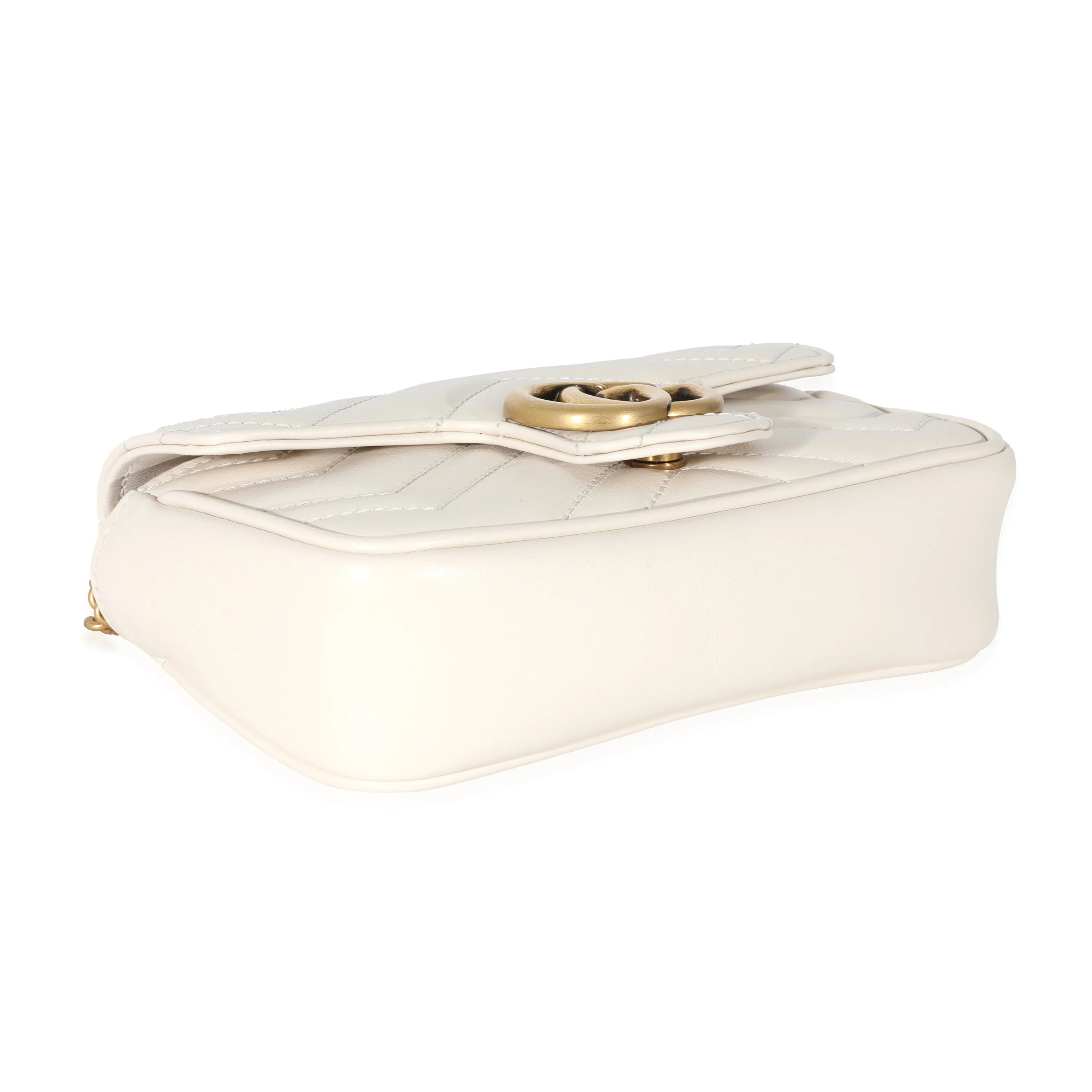 Gucci White Leather Super Mini Marmont - Image 6