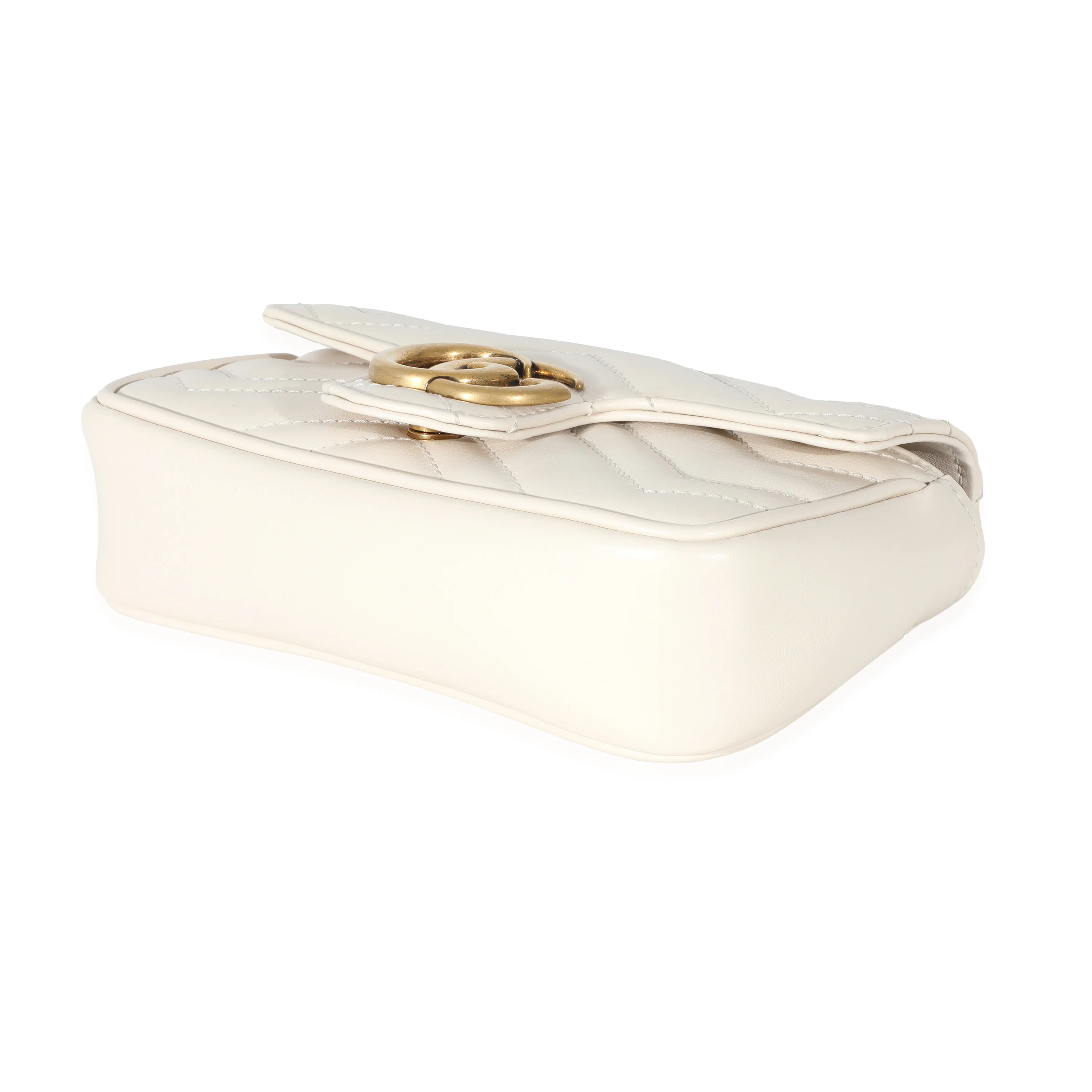 Gucci White Leather Super Mini Marmont - Image 7