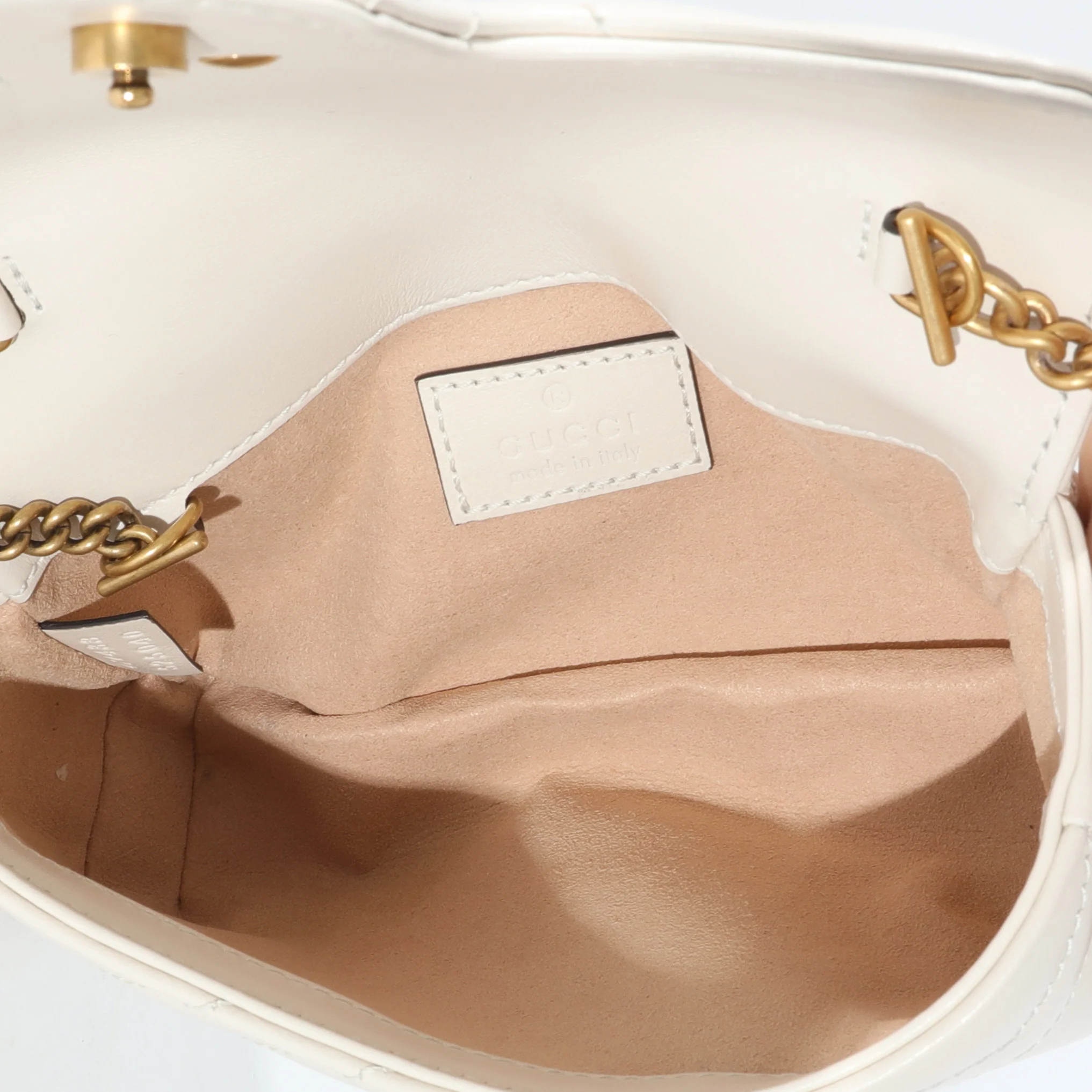 Gucci White Leather Super Mini Marmont - Image 8