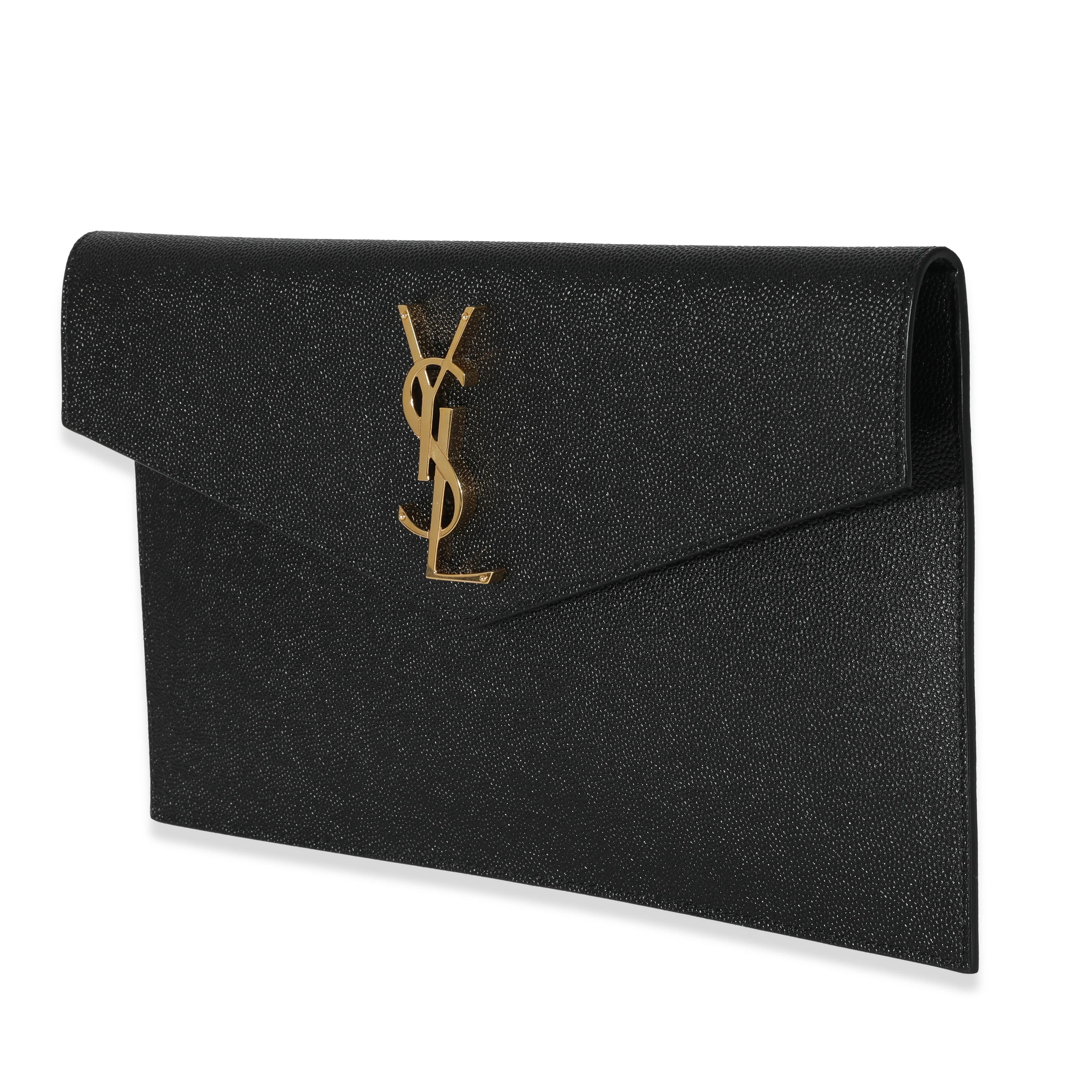 Saint Laurent Black Graine De Poudre Uptown Pouch - Image 2