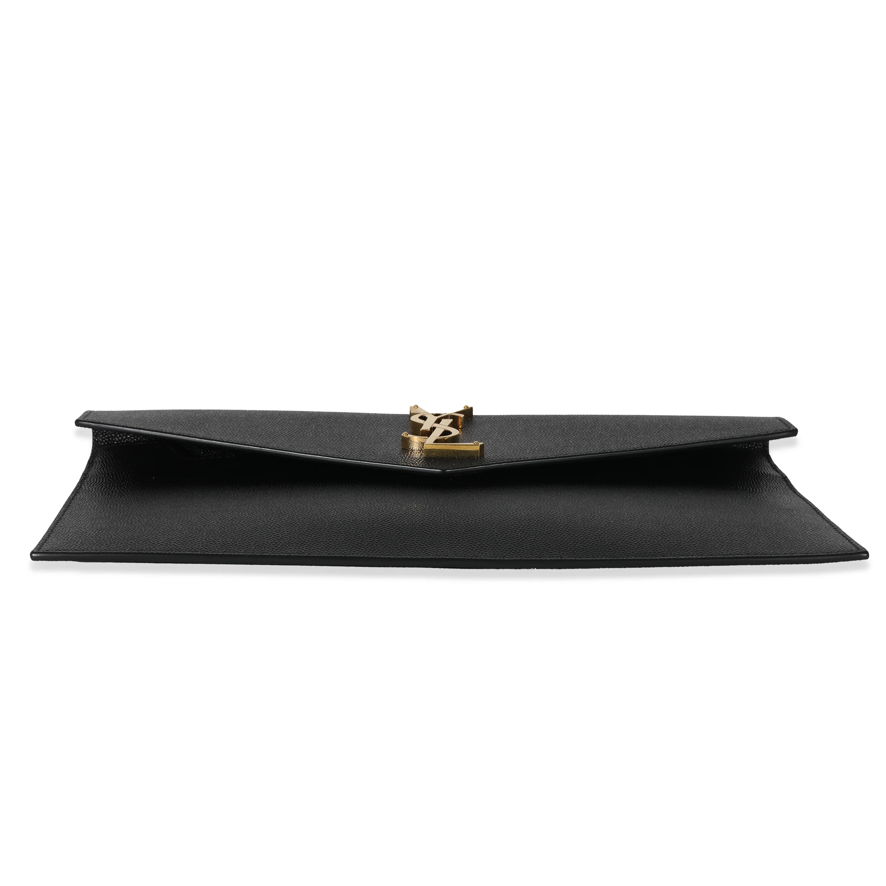 Saint Laurent Black Graine De Poudre Uptown Pouch - Image 5