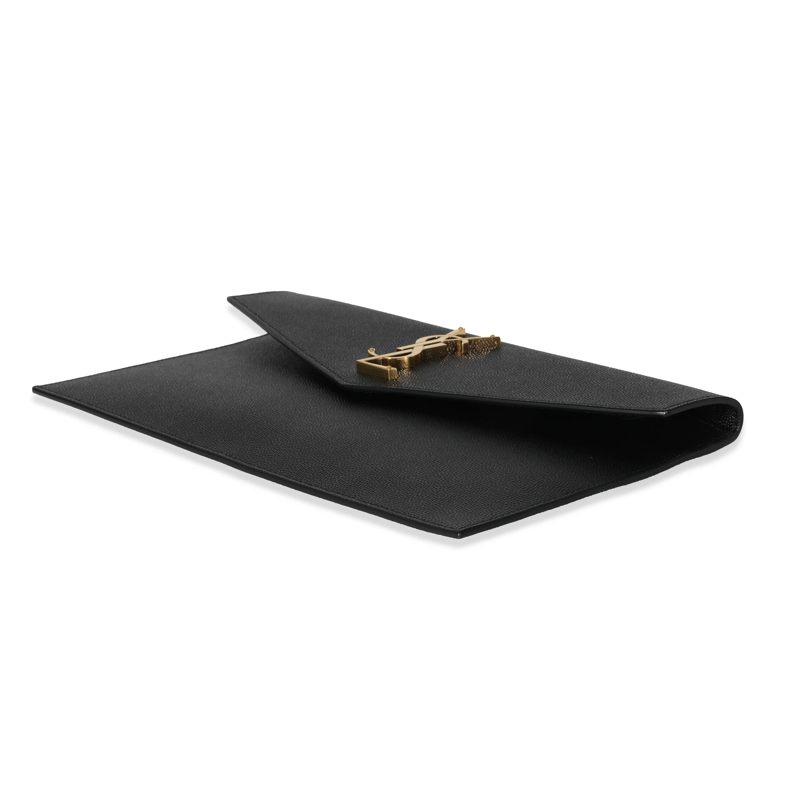 Saint Laurent Black Graine De Poudre Uptown Pouch - Image 7