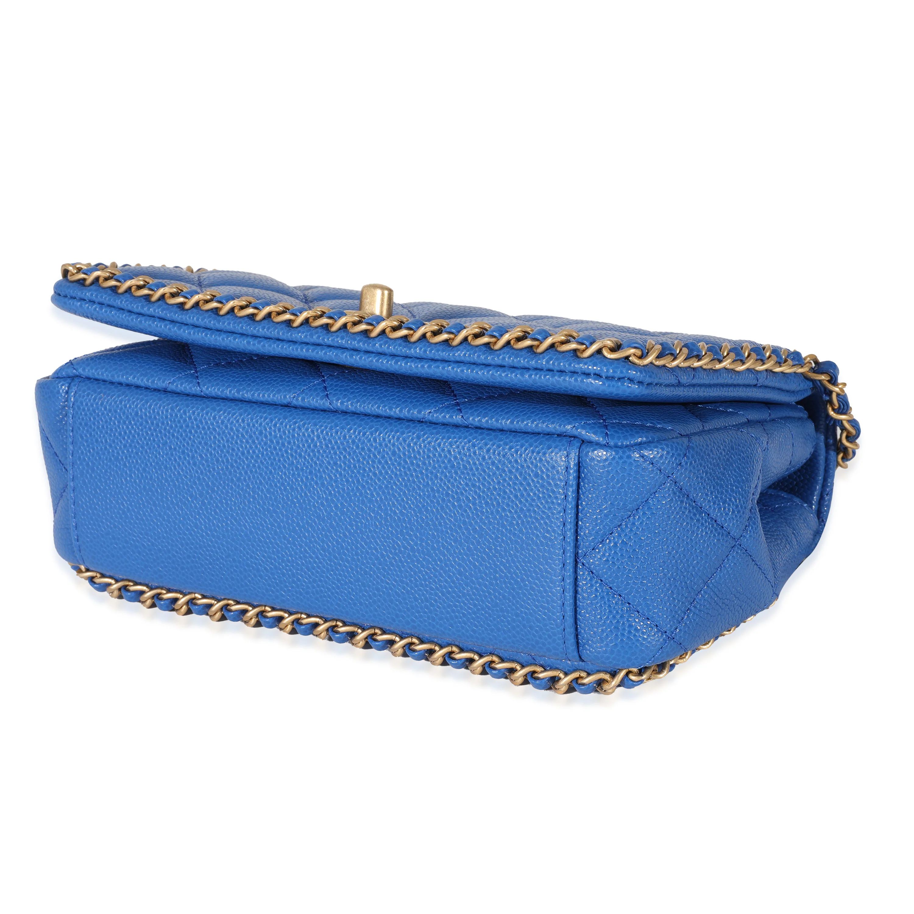 Chanel 22B Dark Blue Caviar Chain Around Flap Bag - Image 5