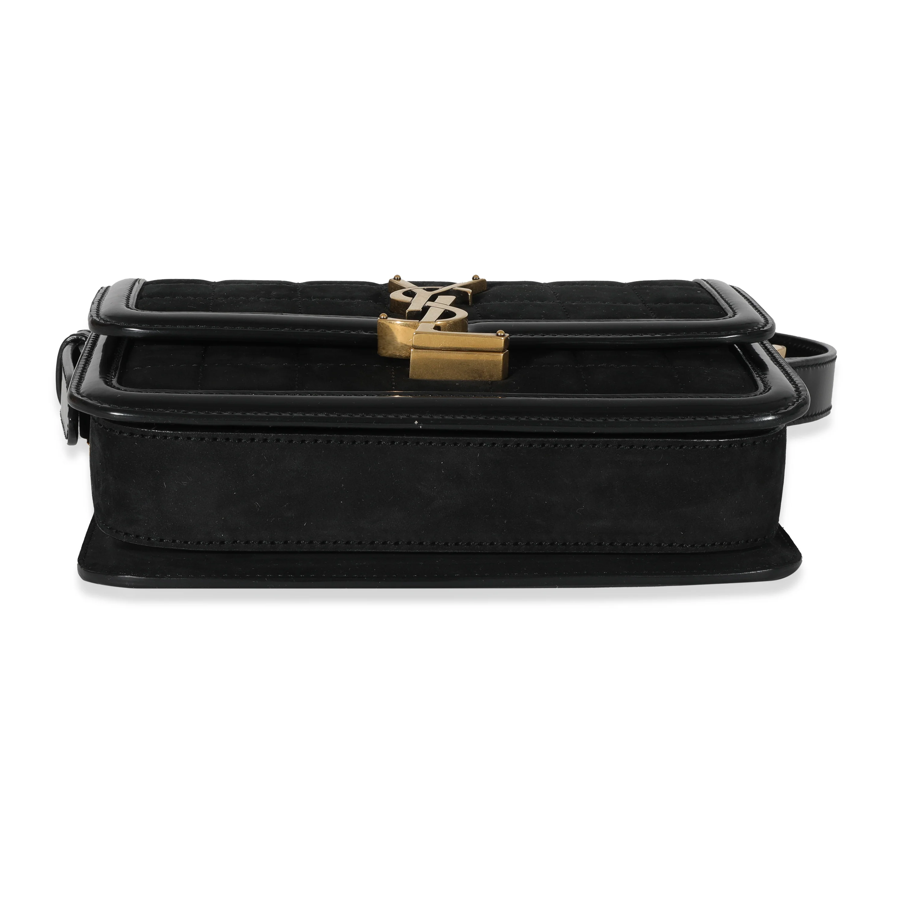 Saint Laurent Black Suede Small Solferino Quilted Bag - Image 5