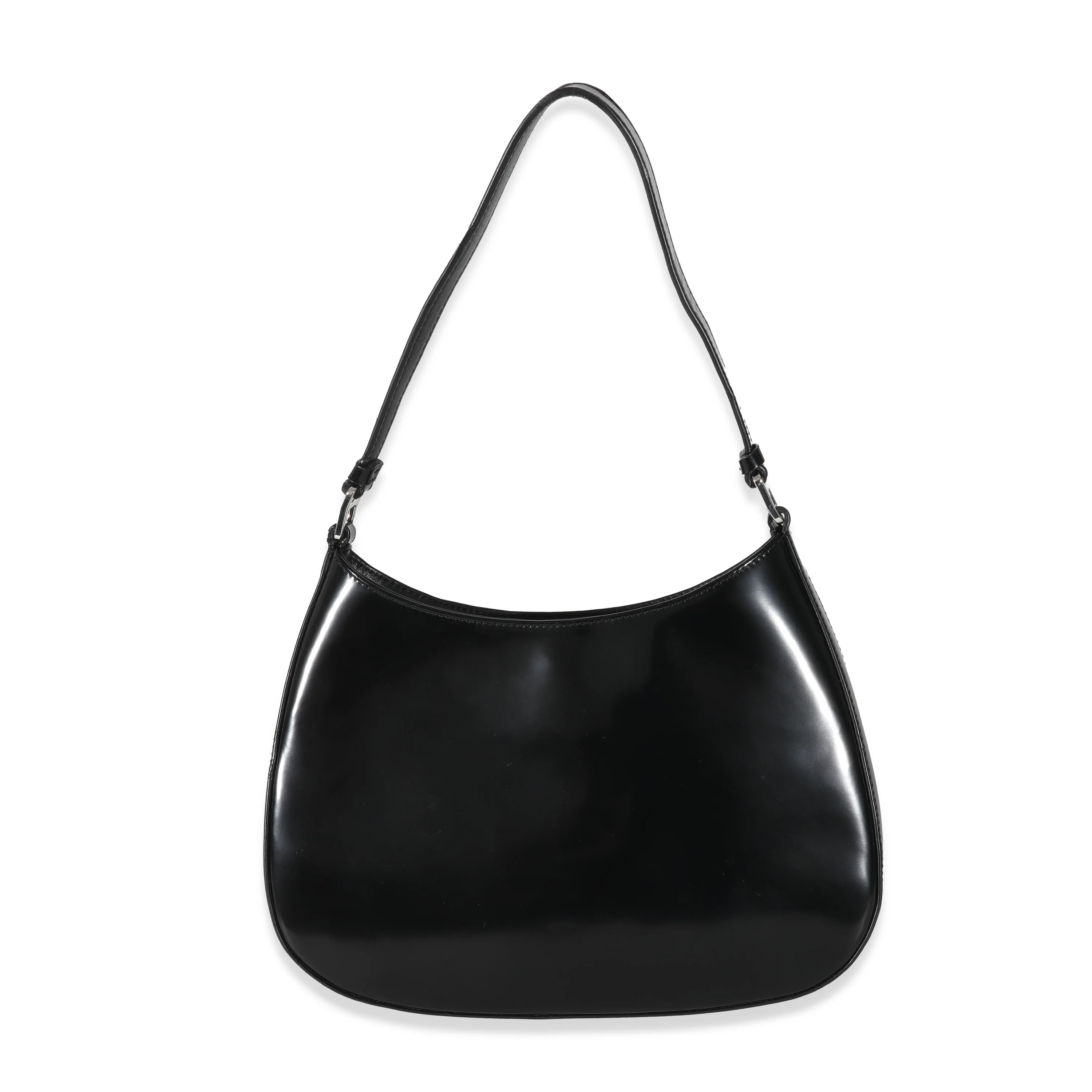 Prada Black Brushed Leather Cleo Bag - Image 3