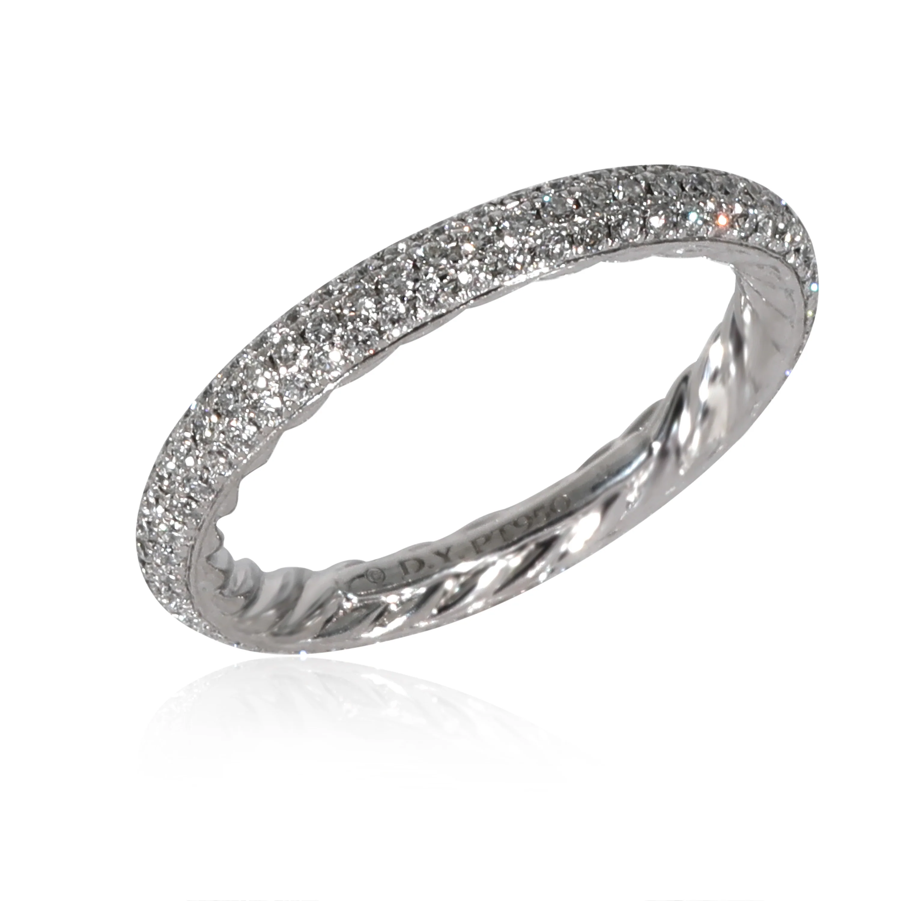 David Yurman Eden Pave Diamond Band in  Platinum 0.58 CTW - Image 2