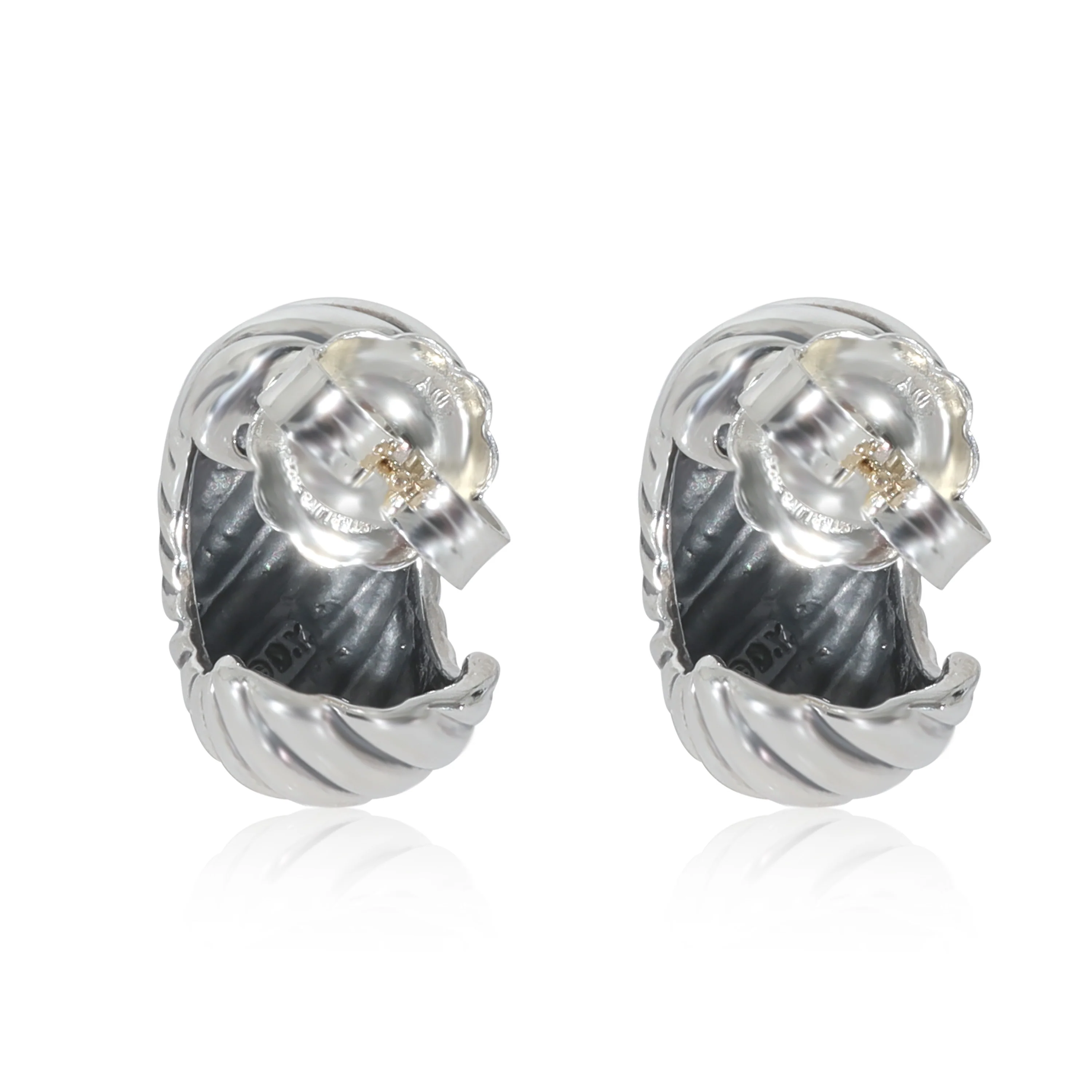 David Yurman Cable Collection Small Huggie Earrings in  Sterling Silver - Image 3
