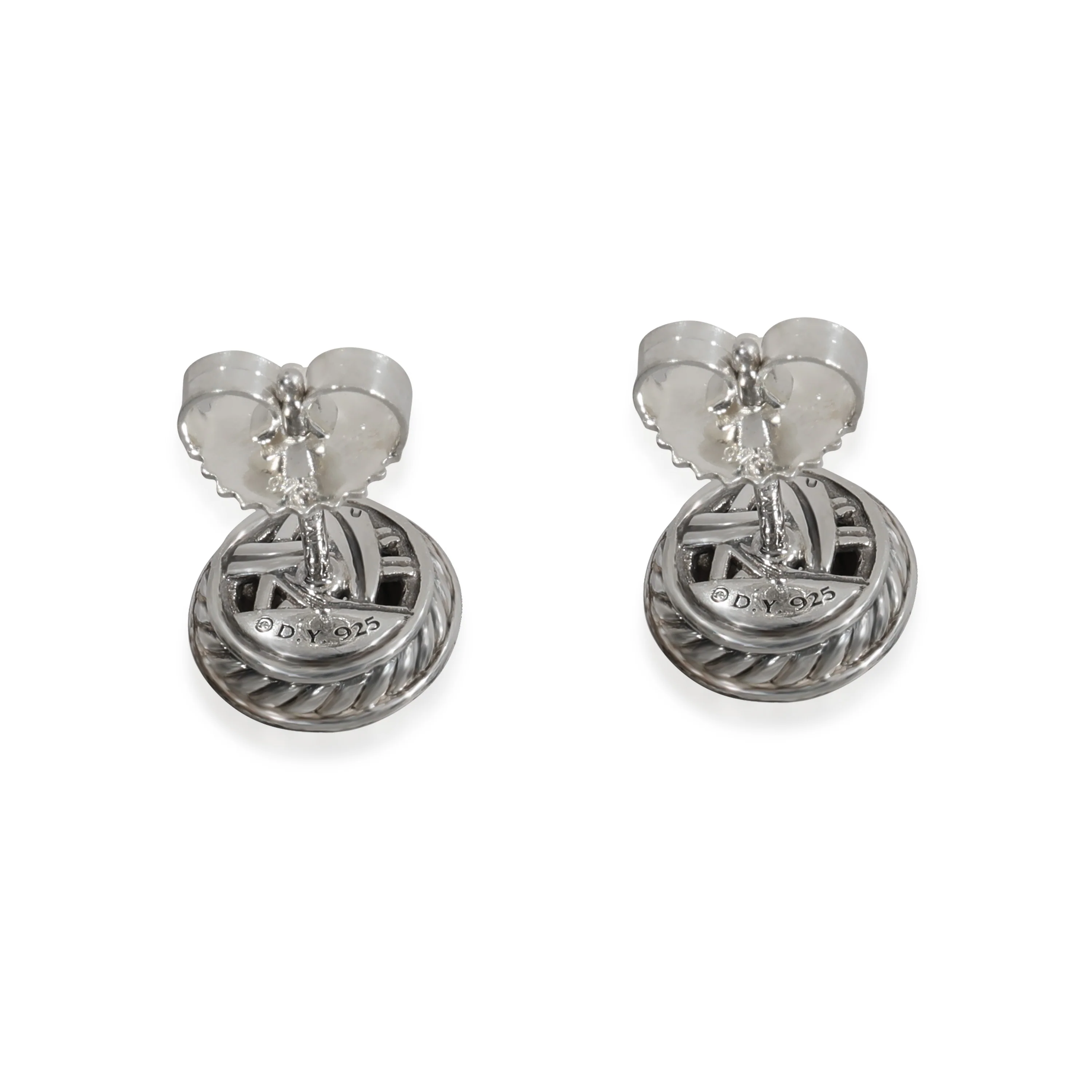 David Yurman Cerise Black Diamond Earrings in Sterling Silver 0.33 CTW - Image 3