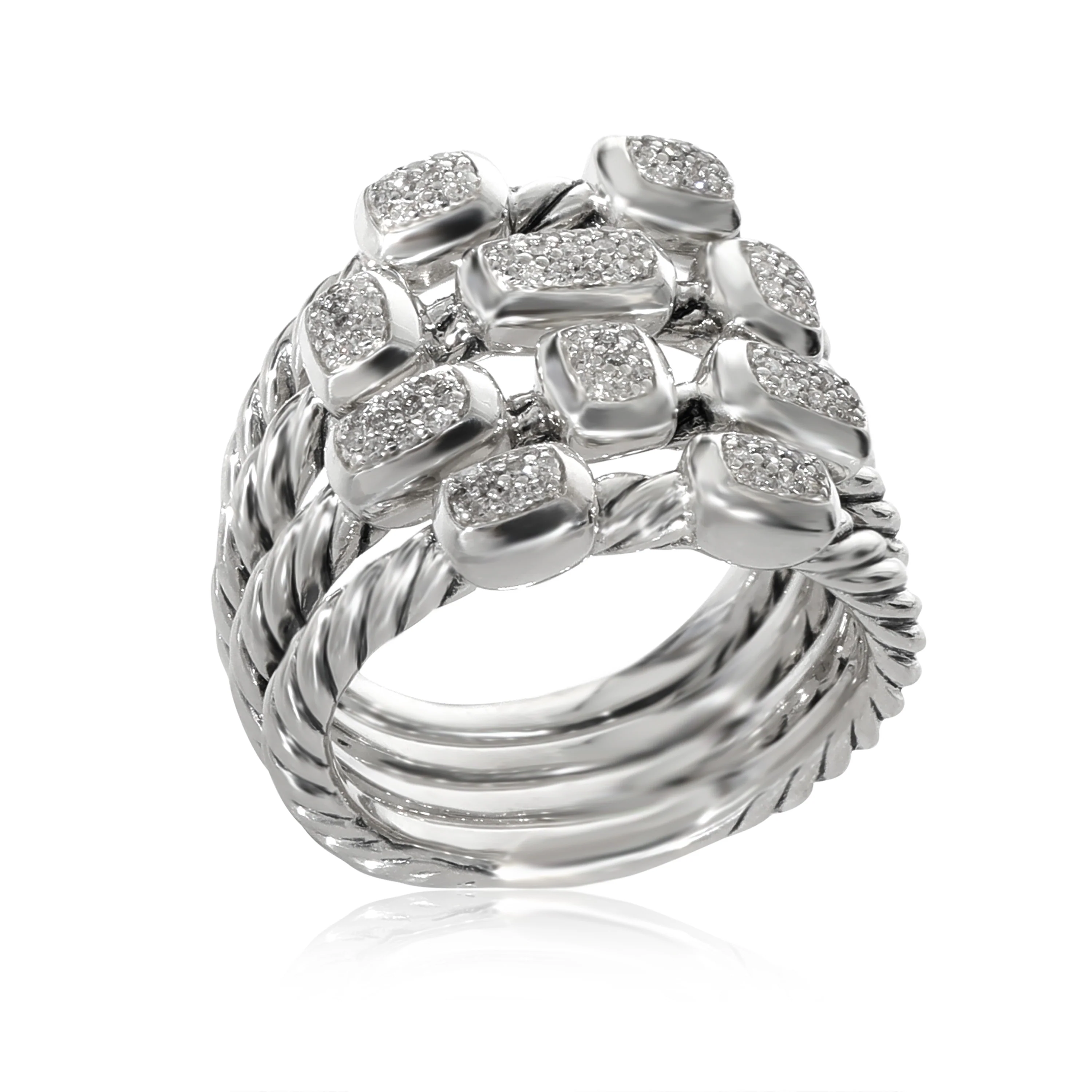David Yurman Confetti Diamond Ring in Sterling Silver 0.20 CTW - Image 3