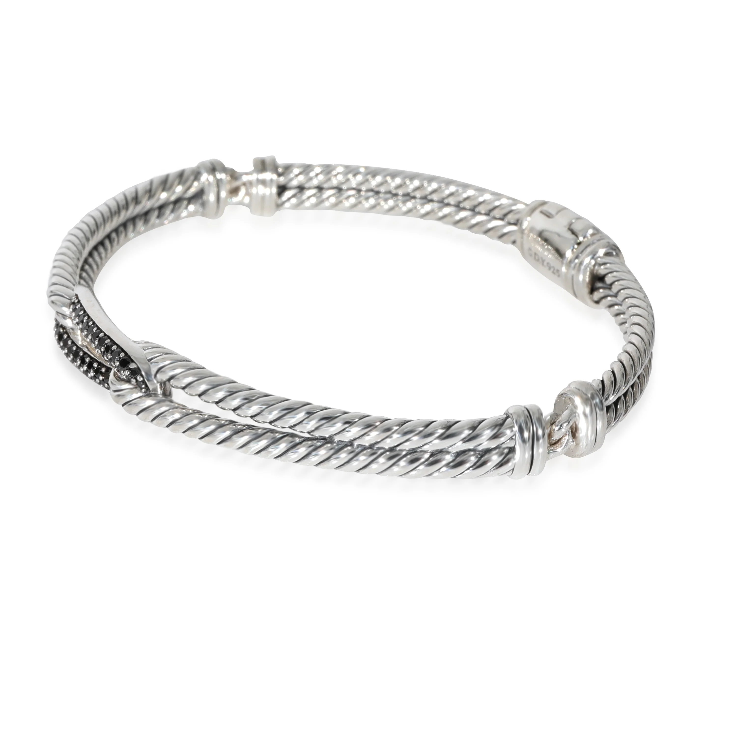 David Yurman Labyrinth Black Diamond Bracelet in  Sterling Silver 0.27 CTW - Image 2