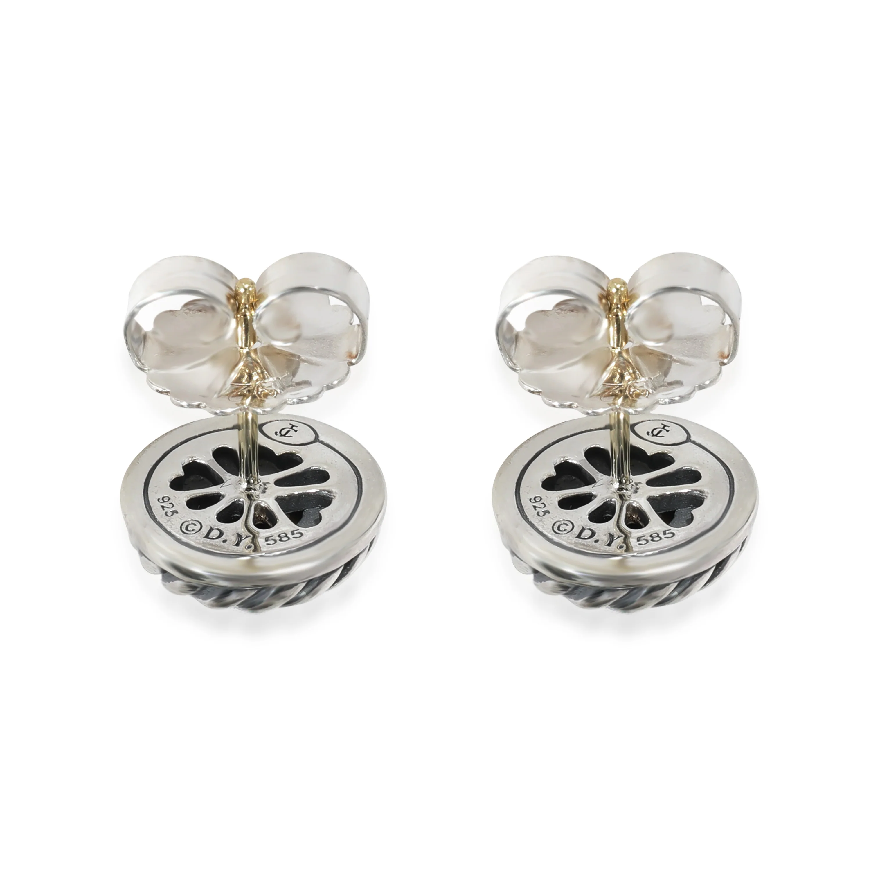 David Yurman Cable Stud Earrings in 14k Yellow Gold/Sterling Silver - Image 3