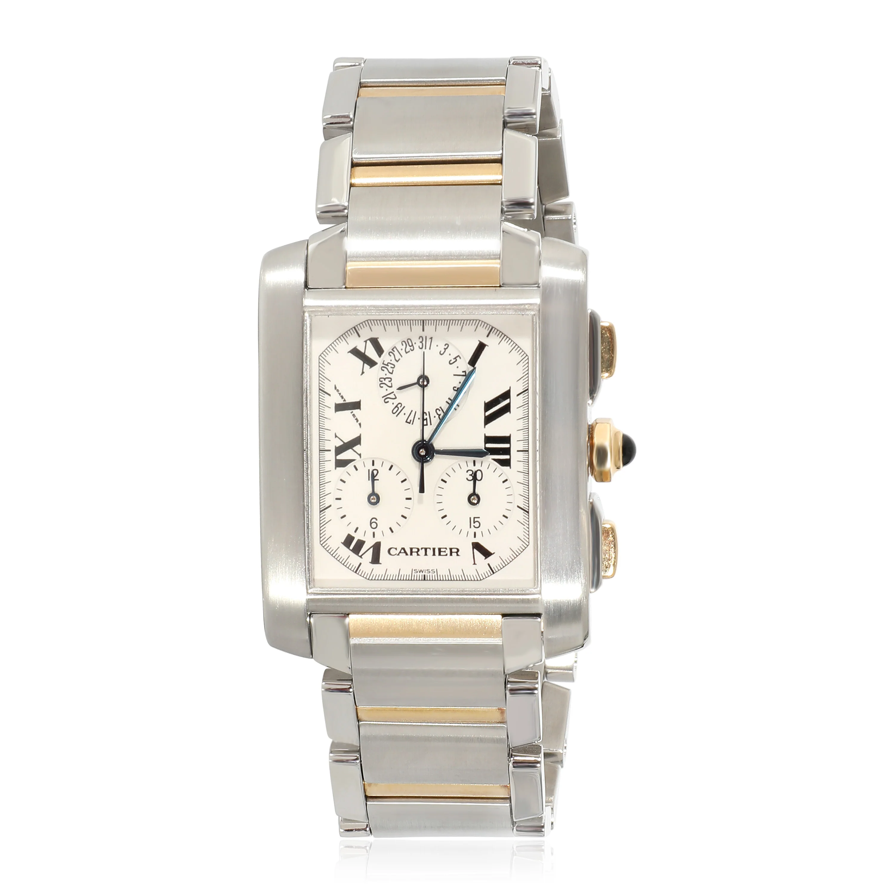 Cartier Tank Francaise Chronoflex W51004Q4 Unisex Watch in 18kt Stainless Steel/ - Image 6